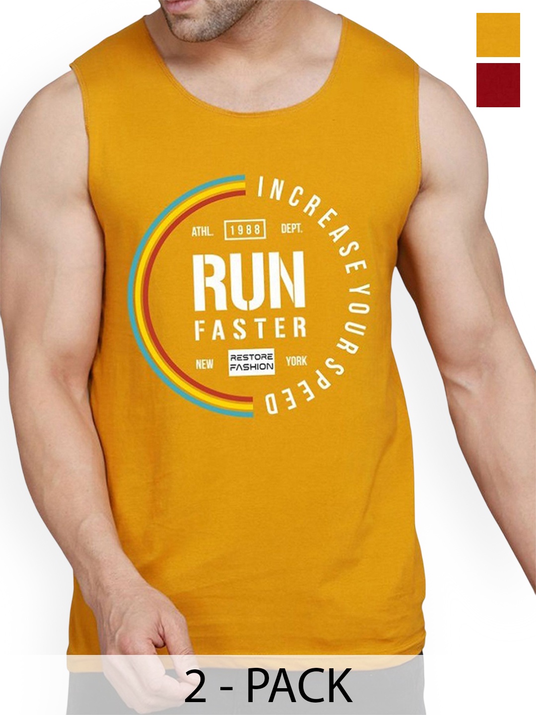 Woostro Pack Of 2 Printed Pure Combed Cotton Gym VestsRS26 CMB (RUN MAROON) (RUN MUSTARD
Woostro Pack Of 2 Printed Pure Combed Cotton Gym VestsRS26 CMB (RUN MAROON) (RUN MUSTARD