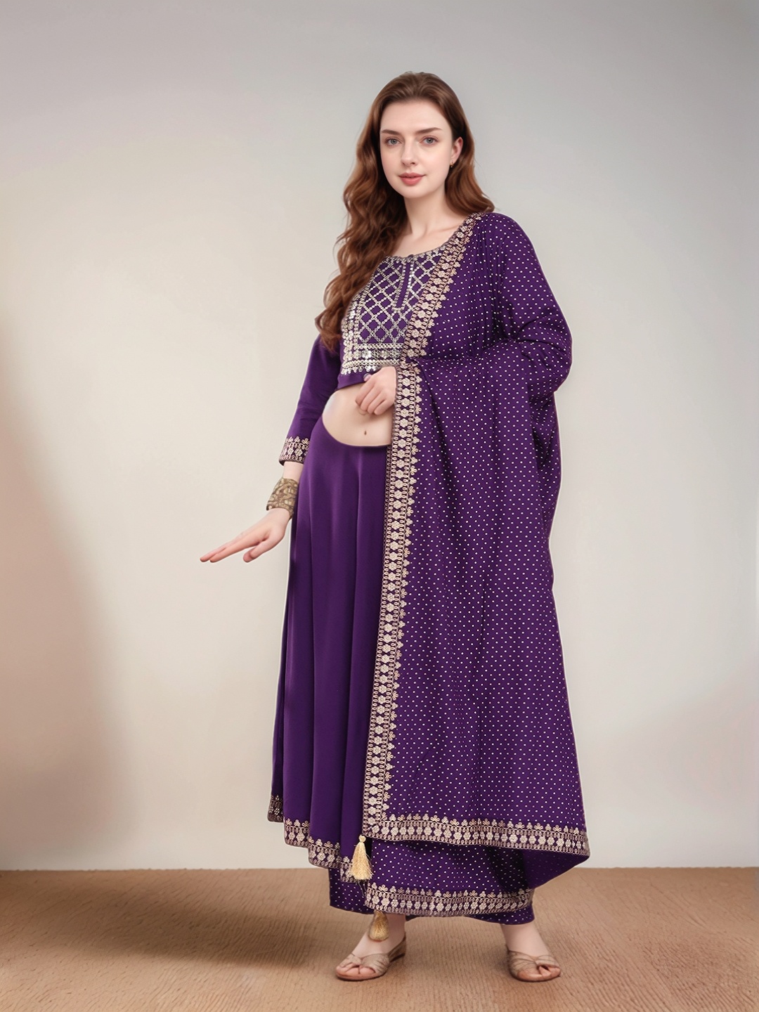 BAESD Women Ethnic Motifs Embroidered Regular Thread Work Kurta with Trousers & With Dupatta, Purple
BAESD Women Ethnic Motifs Embroidered Regular Thread Work Kurta with Trousers & With Dupatta, Purple