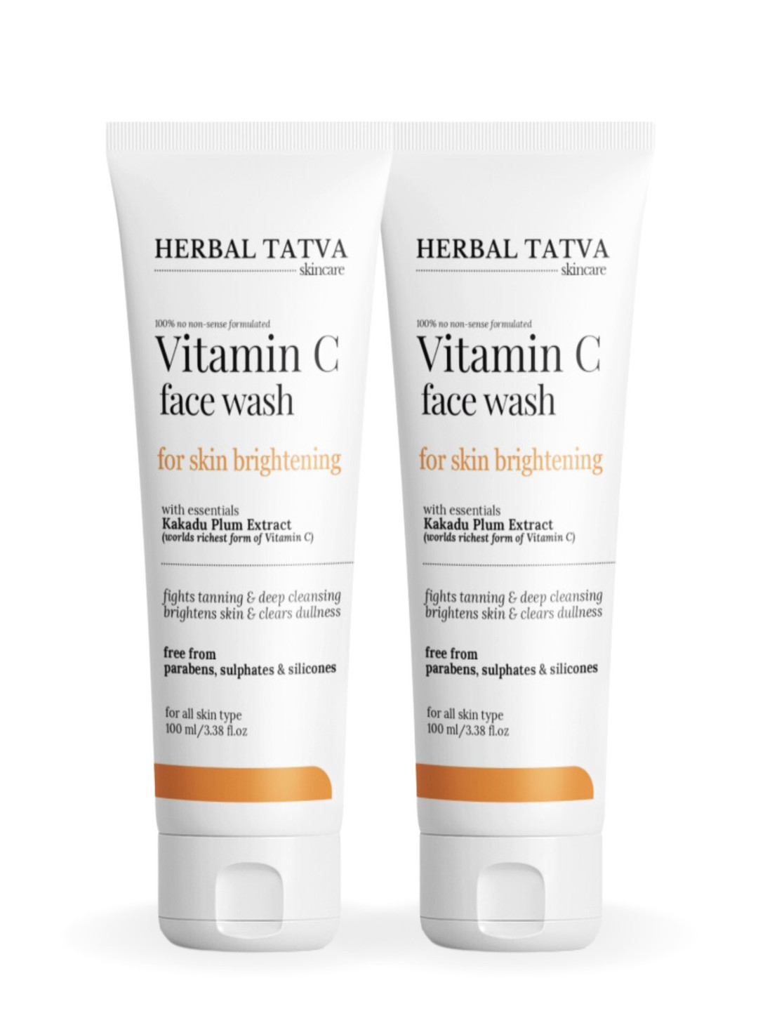 HERBAL TATVA Set Of 2 Vitamin C Face Wash For Skin Brightening & De-Tan - 100 ml Each, White
HERBAL TATVA Set Of 2 Vitamin C Face Wash For Skin Brightening & De-Tan - 100 ml Each, White