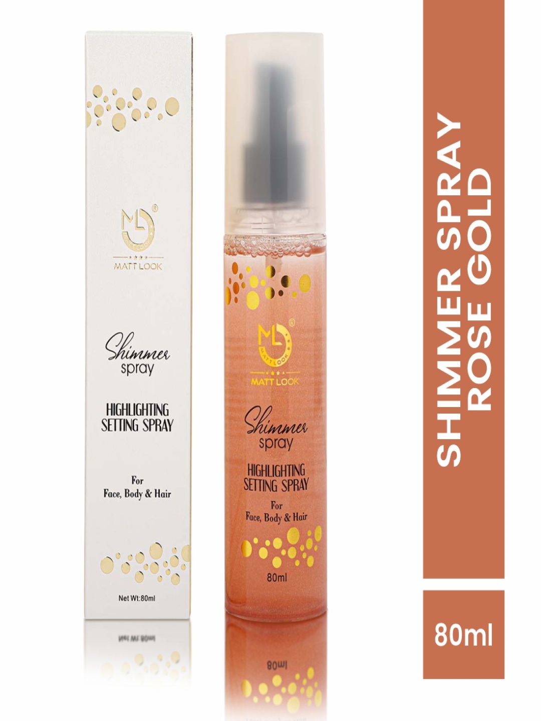 MATTLOOK Shimmer Highlighting Setting Spray For Face & Hair 80ml - Rose Gold 003, Orange
MATTLOOK Shimmer Highlighting Setting Spray For Face & Hair 80ml - Rose Gold 003, Orange