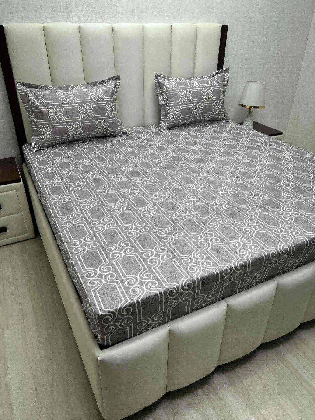 Pure Decor Royal Passion Grey Ethnic Motifs 250 TC Queen Bedsheet 2.28 m x 2.54m, White
Pure Decor Royal Passion Grey Ethnic Motifs 250 TC Queen Bedsheet 2.28 m x 2.54m, White