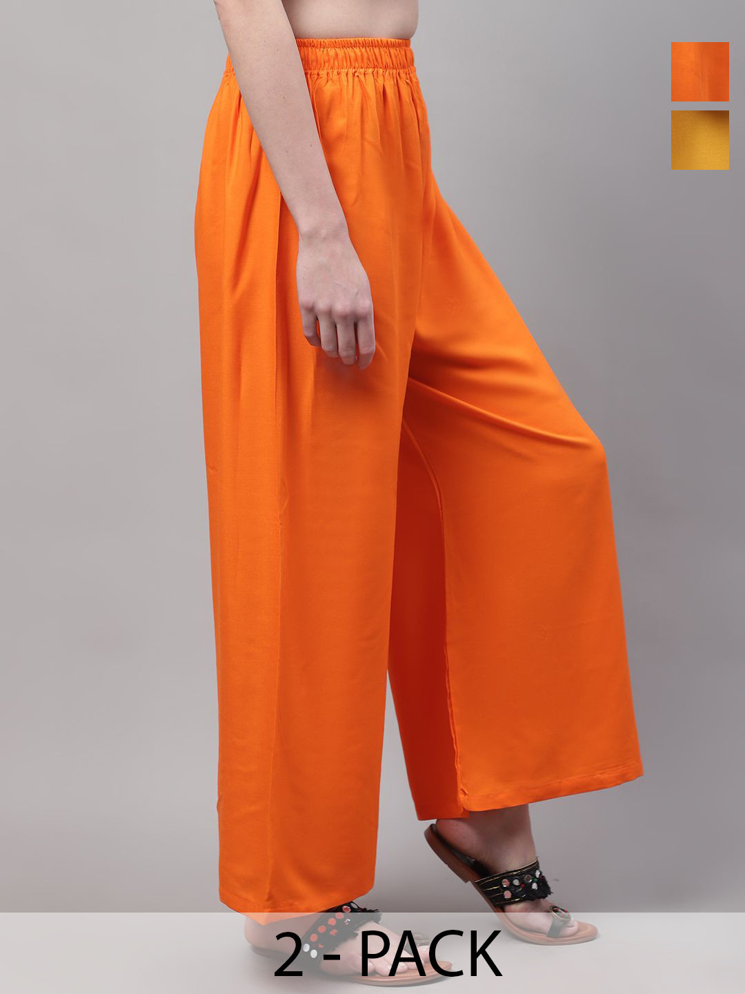 Valles365 by S.C. Women 2 Flared Ethnic Palazzos, Orange
Valles365 by S.C. Women 2 Flared Ethnic Palazzos, Orange