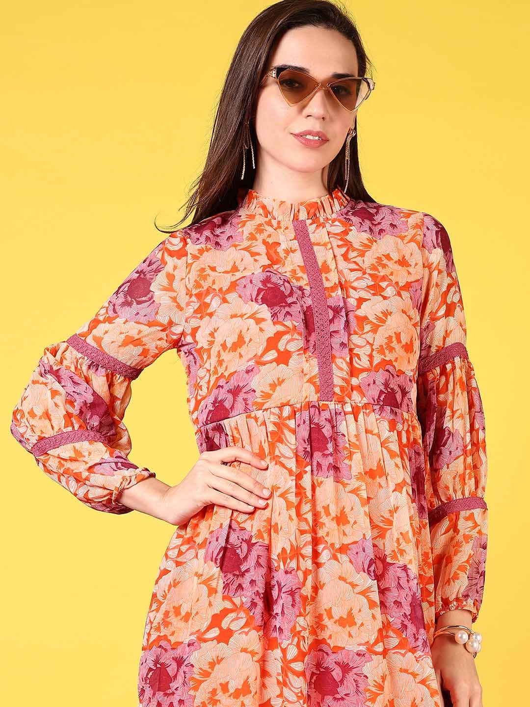 V-Mart Women Floral Printed Bishop Sleeves Cotton Fit and Flare Midi Dress, Orange
V-Mart Women Floral Printed Bishop Sleeves Cotton Fit and Flare Midi Dress, Orange