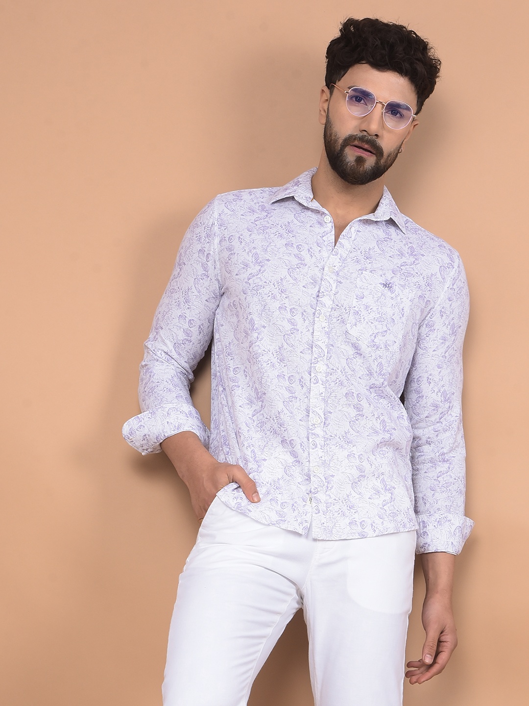 Crimsoune Club Men Premium Slim Fit Spread Collar Floral Printed Cotton Casual Shirt, White
Crimsoune Club Men Premium Slim Fit Spread Collar Floral Printed Cotton Casual Shirt, White