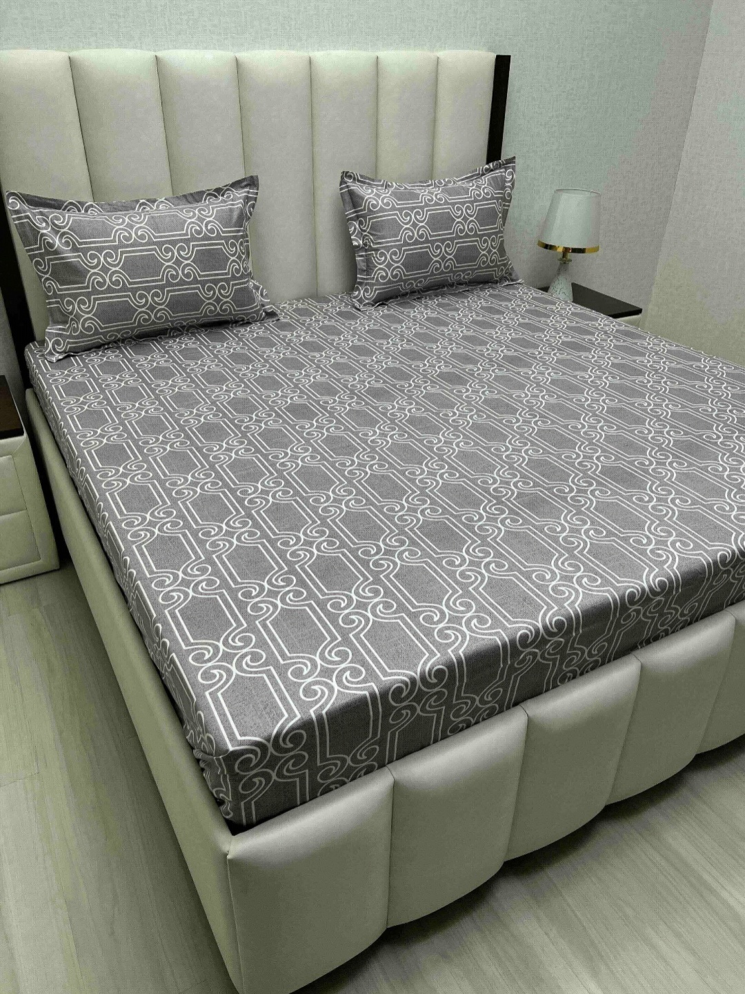 Pure Decor Royal Passion Grey Ethnic Motifs Printed 260 TC Queen Bedsheet 2.28 m x 2.54 m
Pure Decor Royal Passion Grey Ethnic Motifs Printed 260 TC Queen Bedsheet 2.28 m x 2.54 m