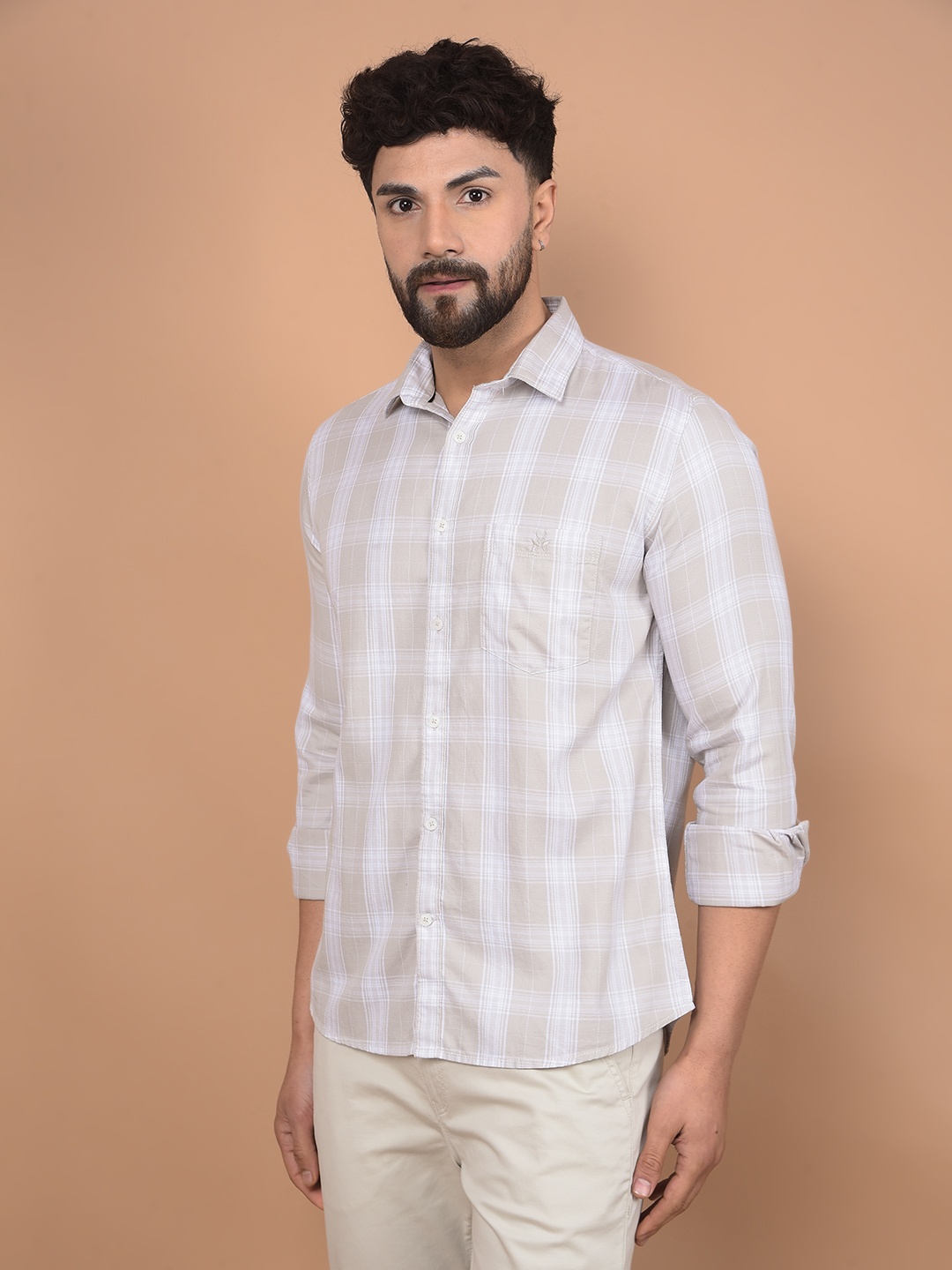Crimsoune Club Men Premium Slim Fit Spread Collar Tartan Checked Cotton Casual Shirt, Beige
Crimsoune Club Men Premium Slim Fit Spread Collar Tartan Checked Cotton Casual Shirt, Beige