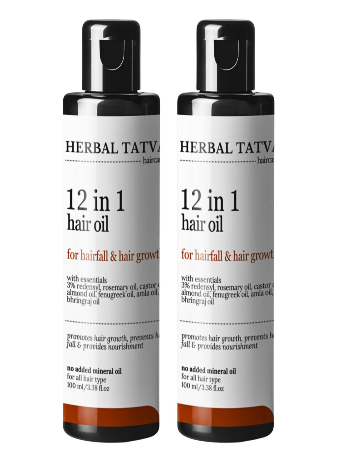 HERBAL TATVA Set Of 2 12 In 1 Hair Oil For Hair Growth & Hairfall Control- 100 ml Each, White
HERBAL TATVA Set Of 2 12 In 1 Hair Oil For Hair Growth & Hairfall Control- 100 ml Each, White