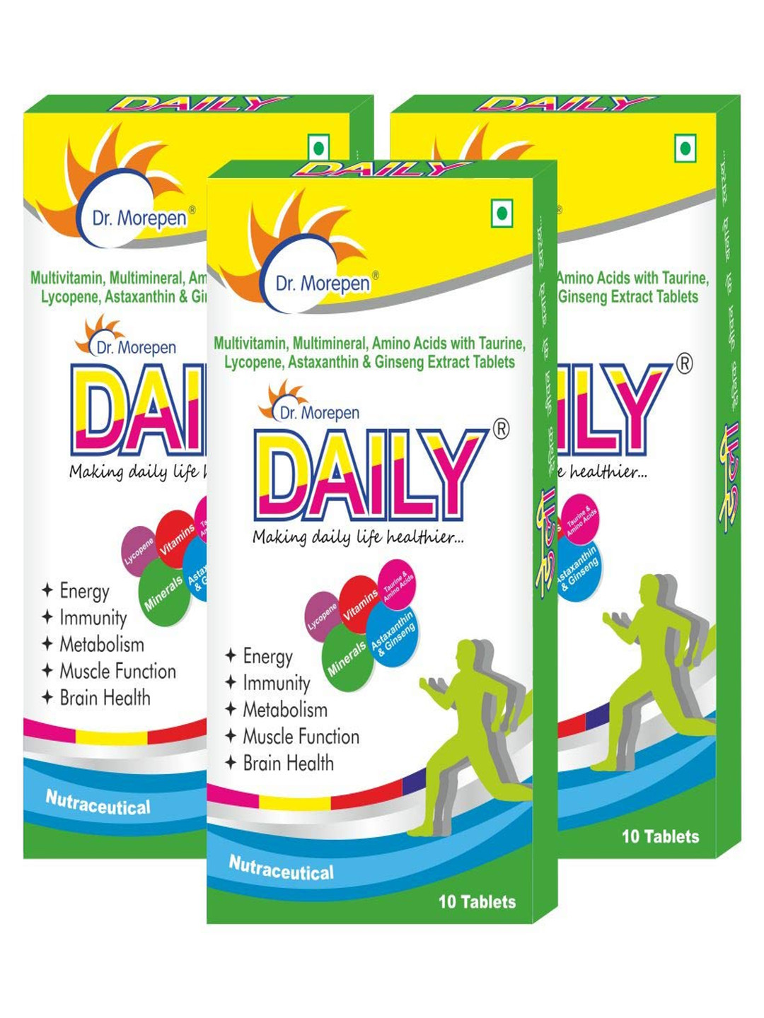 Dr. Morepen Set Of 3 Daily Multivitamin Tablet For Immunity - 10 Veg Tablets Each, Green
Dr. Morepen Set Of 3 Daily Multivitamin Tablet For Immunity - 10 Veg Tablets Each, Green