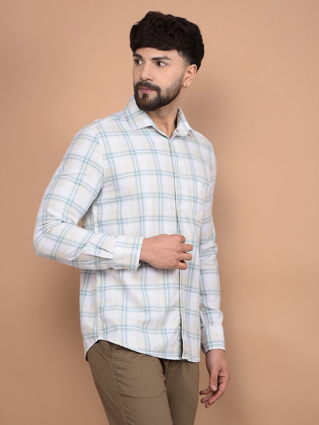 Crimsoune Club Men Premium Slim Fit Spread Collar Tartan Checked Cotton Casual Shirt, White
Crimsoune Club Men Premium Slim Fit Spread Collar Tartan Checked Cotton Casual Shirt, White