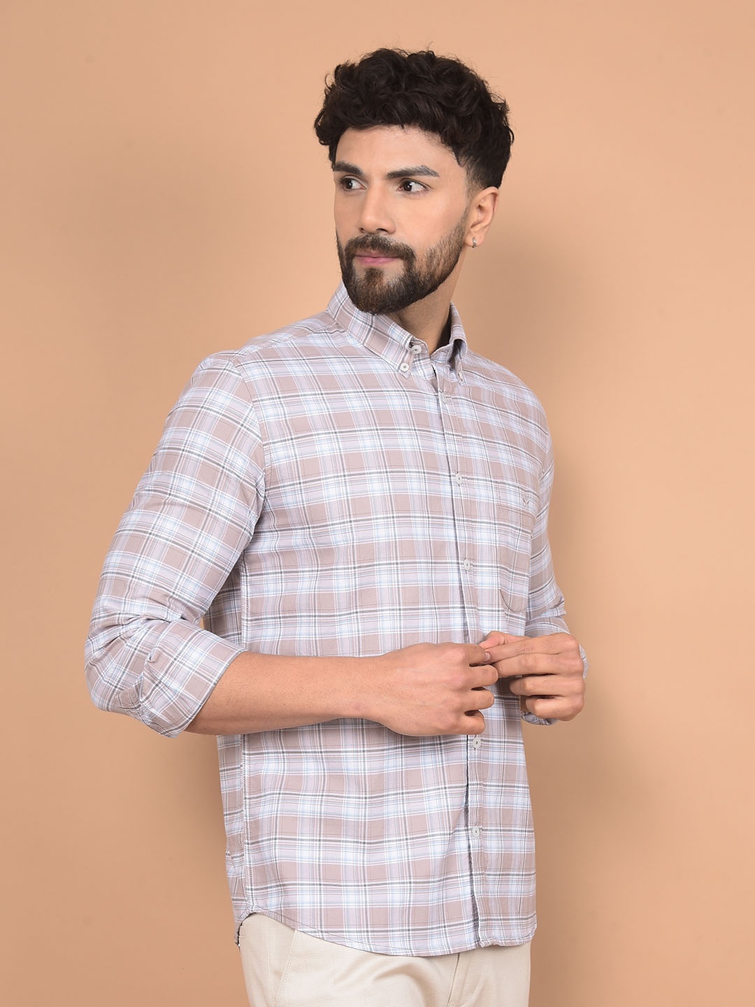 Crimsoune Club Men Premium Slim Fit Button-Down Collar Tartan Checked Cotton Casual Shirt, White
Crimsoune Club Men Premium Slim Fit Button-Down Collar Tartan Checked Cotton Casual Shirt, White