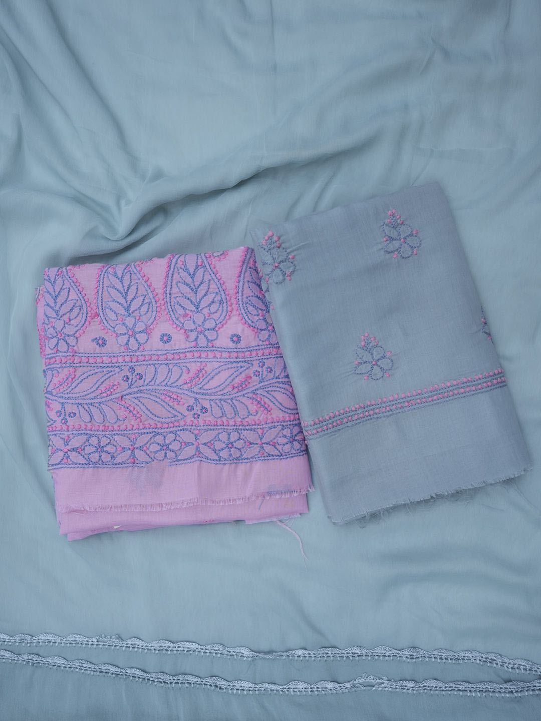 PARAMOUNT CHIKAN Floral Embroidered Chikankari Cotton Blend Unstitched Dress Material, Pink
PARAMOUNT CHIKAN Floral Embroidered Chikankari Cotton Blend Unstitched Dress Material, Pink