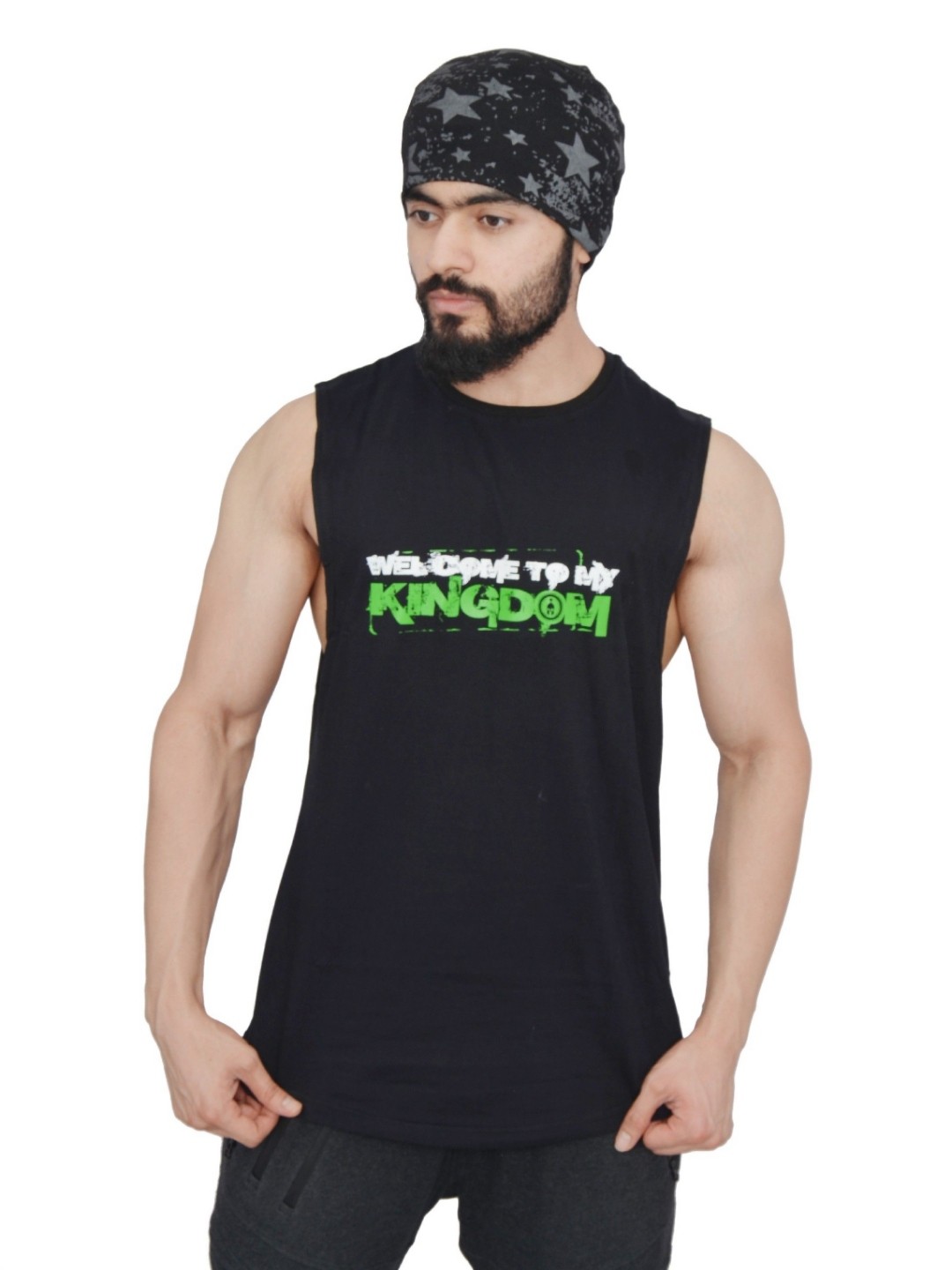 Anax Aesthetics Graphic Printed Sleeveless Arckon Cutoff Stringer Cotton Gym Vest, Black
Anax Aesthetics Graphic Printed Sleeveless Arckon Cutoff Stringer Cotton Gym Vest, Black