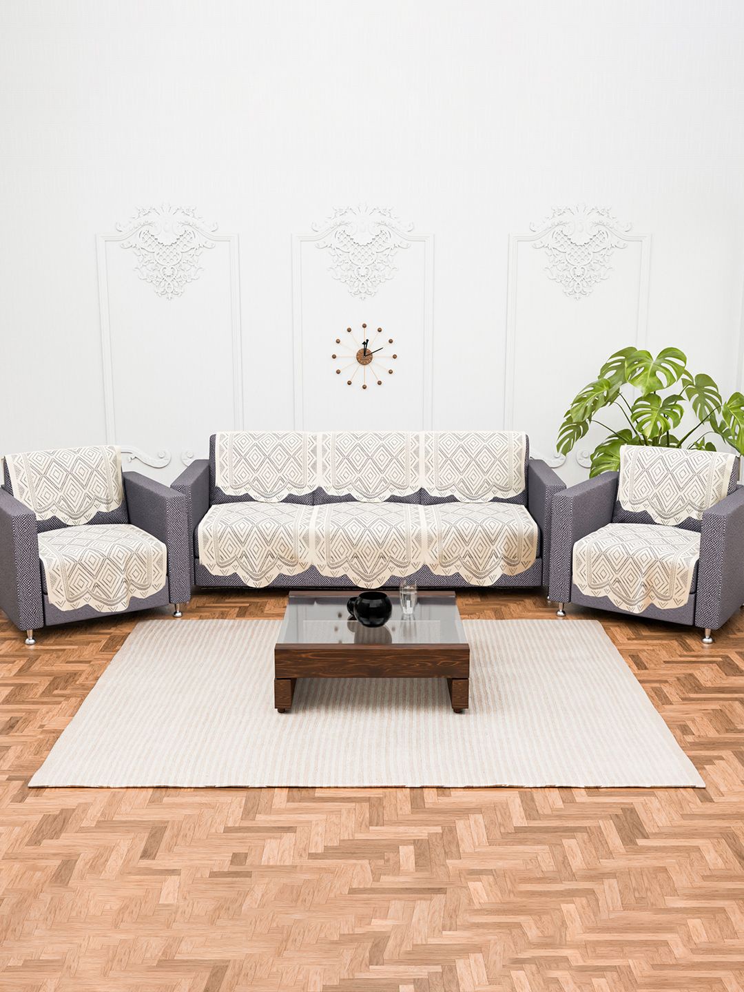 Kuber Industries Cream-Coloured 10 Pieces Self Design Cotton 5 Seater Sofa Covers
Kuber Industries Cream-Coloured 10 Pieces Self Design Cotton 5 Seater Sofa Covers
