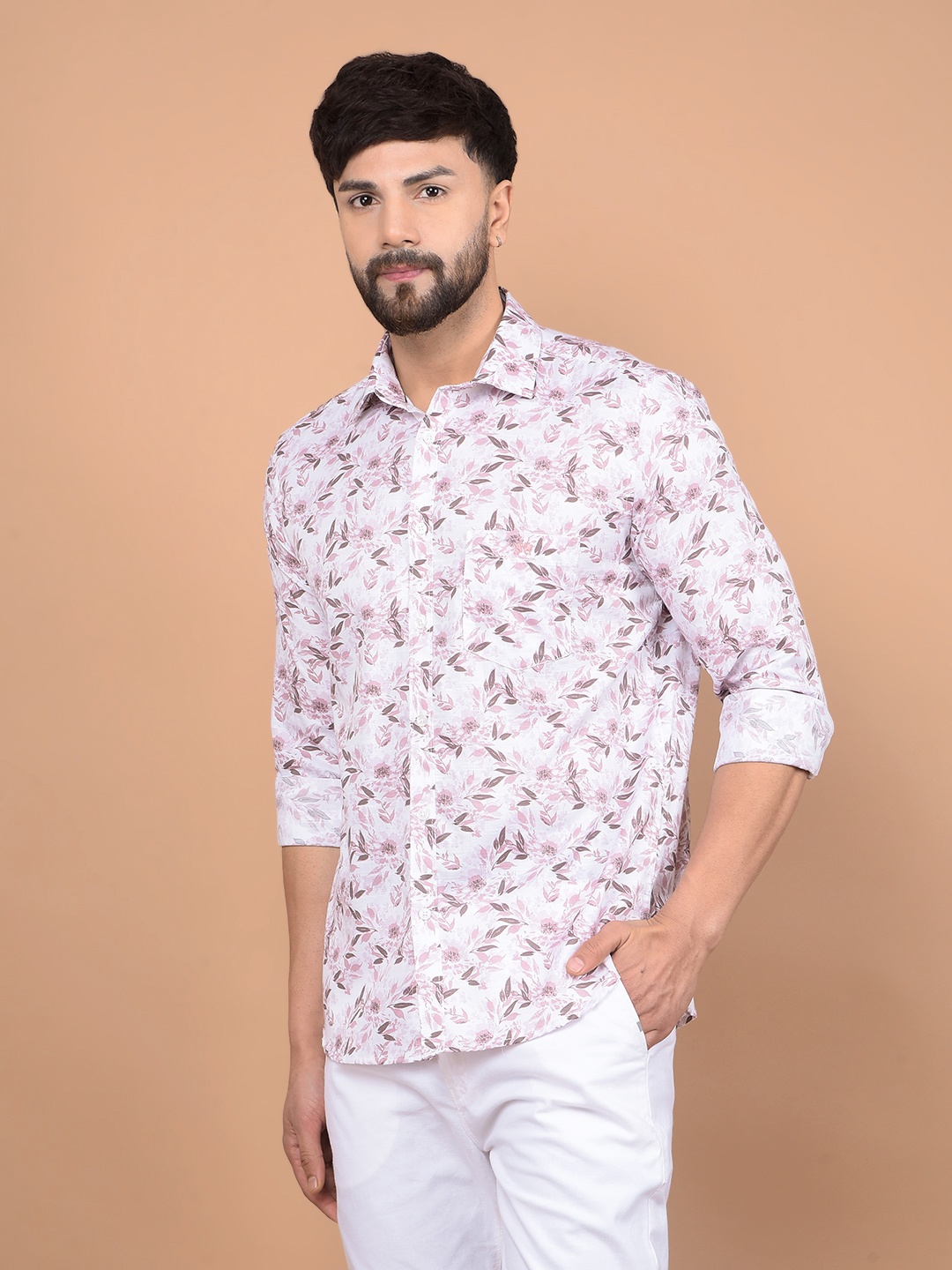 Crimsoune Club Men Premium Slim Fit Spread Collar Floral Printed Cotton Casual Shirt, White
Crimsoune Club Men Premium Slim Fit Spread Collar Floral Printed Cotton Casual Shirt, White