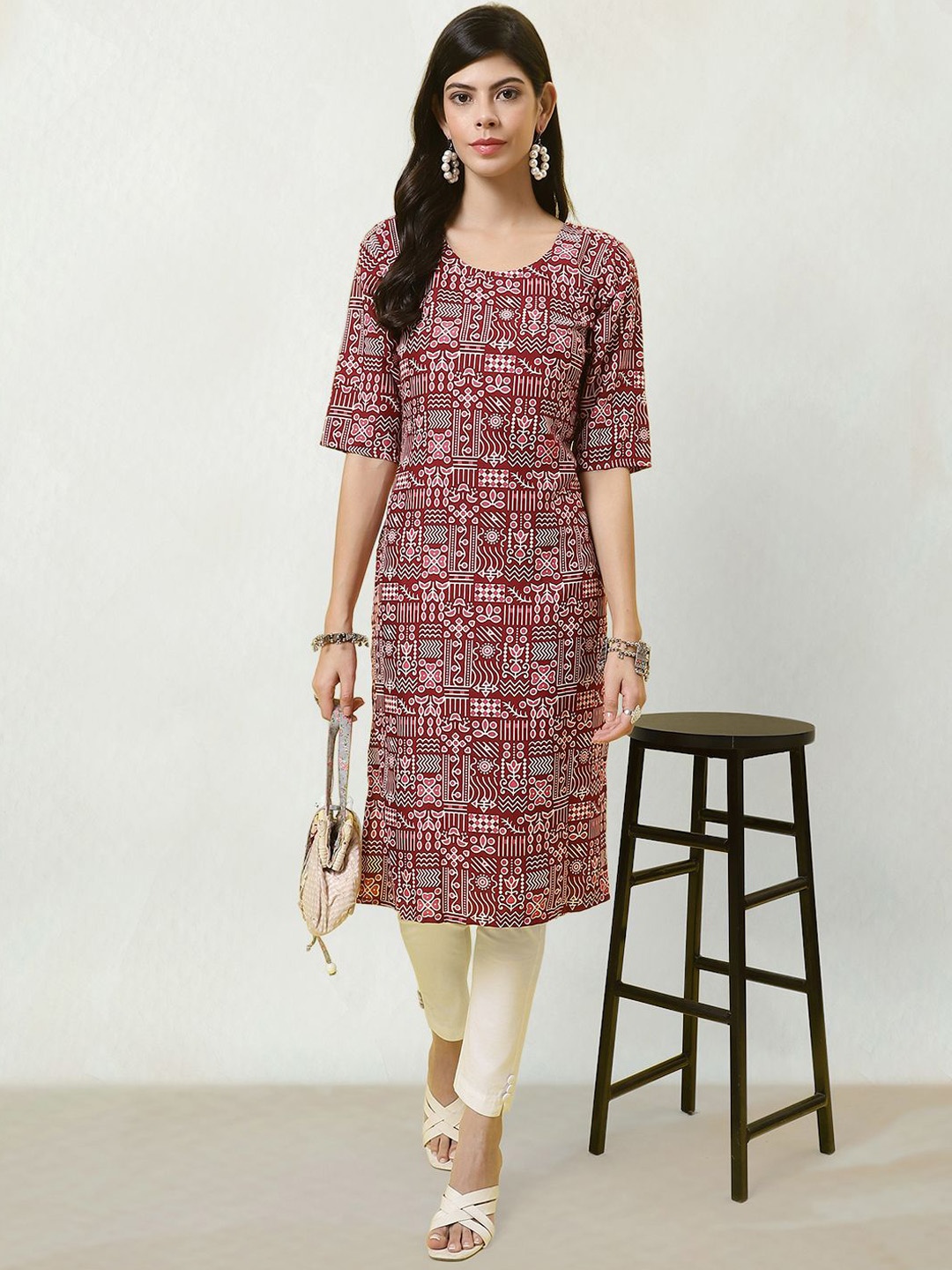 Moda Rapido Women Ethnic Motifs Printed Mirror Work Floral Crepe Kurta, Pink
Moda Rapido Women Ethnic Motifs Printed Mirror Work Floral Crepe Kurta, Pink