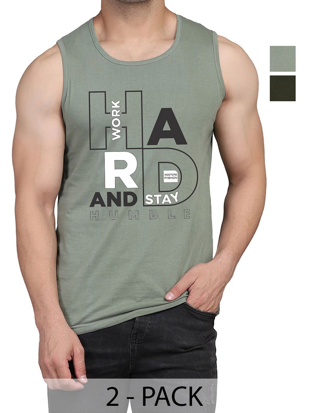 WOOSTRO Men Pack Of 2 Typography Printed Round Neck Cotton Slim Fit T-shirts, Green
WOOSTRO Men Pack Of 2 Typography Printed Round Neck Cotton Slim Fit T-shirts, Green
