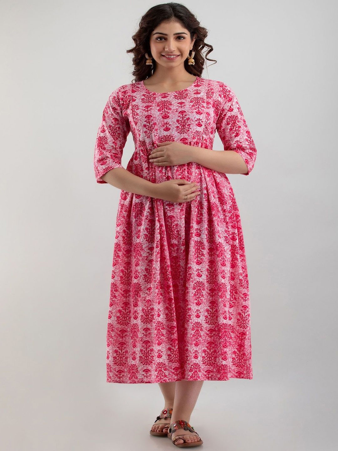Nevisha Style Women Floral Printed Thread Work Floral Maternity Anarkali Kurta, Pink
Nevisha Style Women Floral Printed Thread Work Floral Maternity Anarkali Kurta, Pink