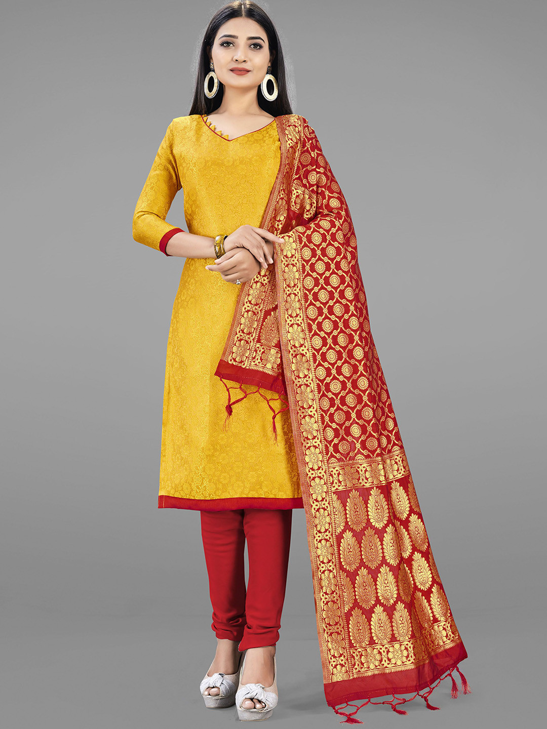 HERE&NOW Woven Design Unstitched Dress Material, Yellow
HERE&NOW Woven Design Unstitched Dress Material, Yellow
