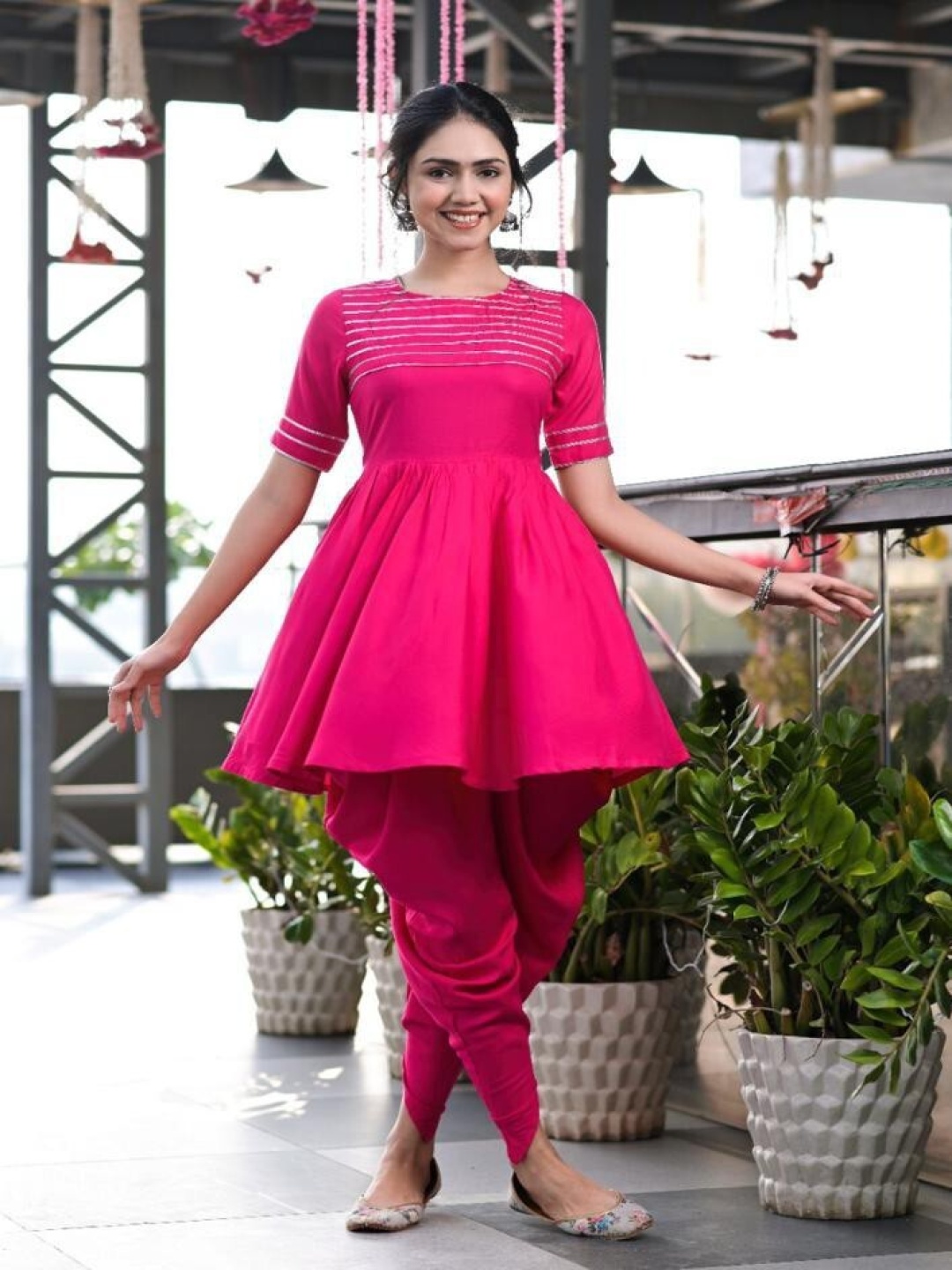 KASHISHIYA Women Printed Pleated Gotta Patti Kurta with Dhoti Pants & With Dupatta, Pink
KASHISHIYA Women Printed Pleated Gotta Patti Kurta with Dhoti Pants & With Dupatta, Pink