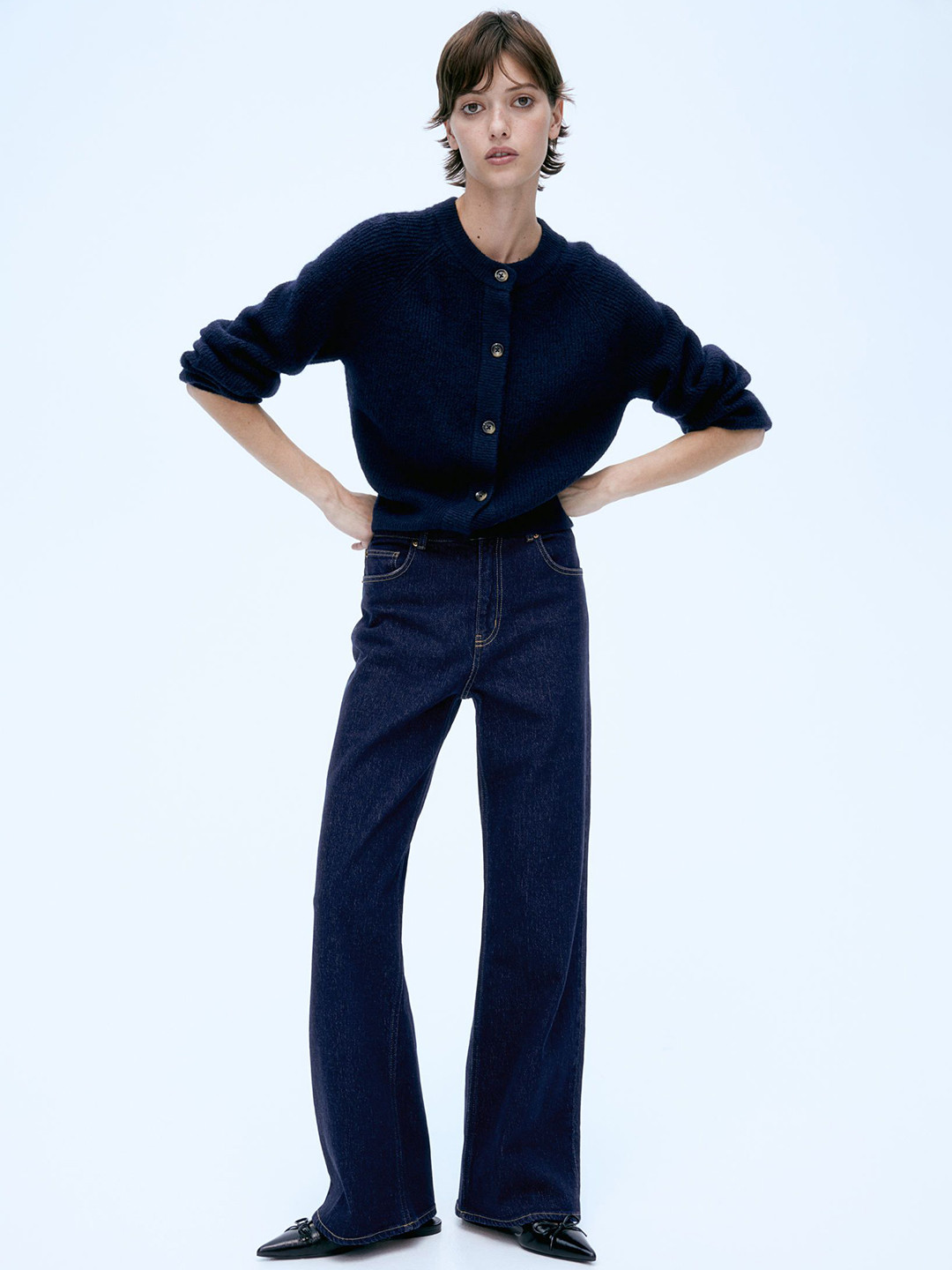 H&M Wide High Jeans, Blue 
H&M Wide High Jeans, Blue