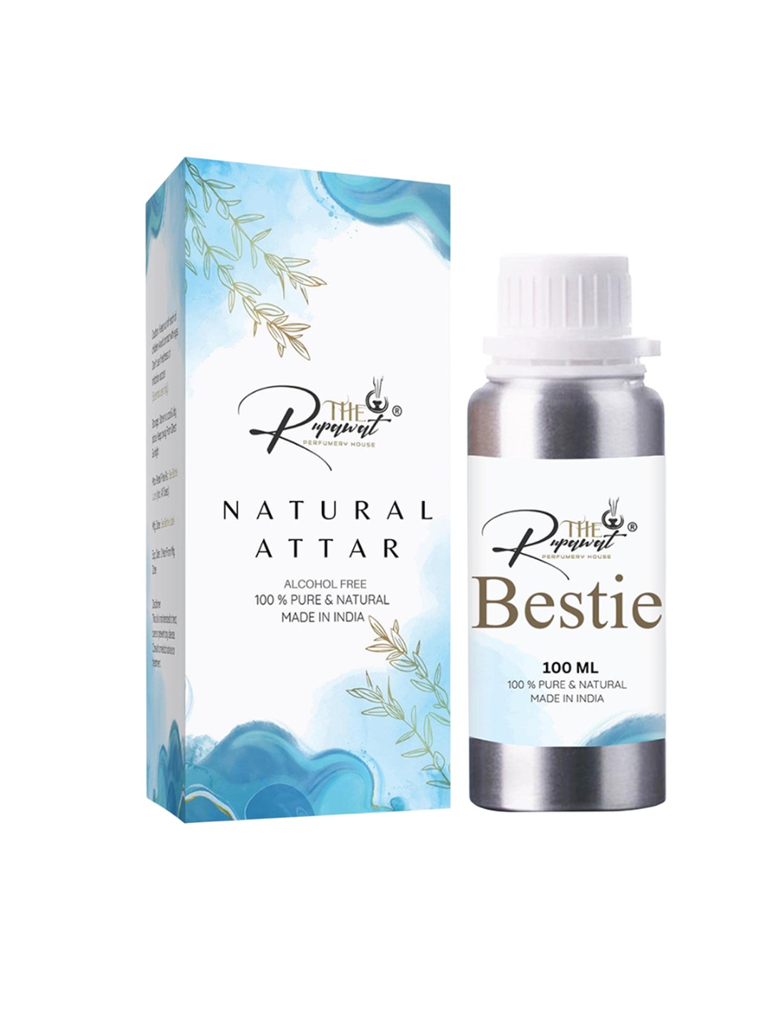 THE RUPAWAT Perfumery House Bestie Natural & Alcohol Free Attar - 100 ml, Transparent
THE RUPAWAT Perfumery House Bestie Natural & Alcohol Free Attar - 100 ml, Transparent