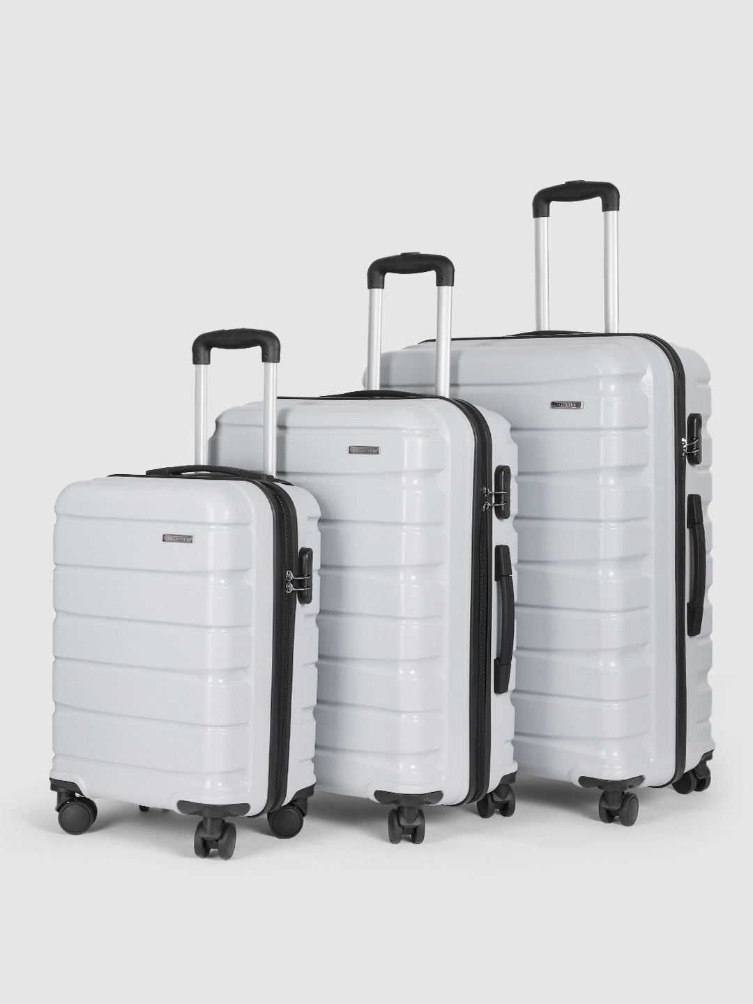 Teakwood Leathers India Set of 3 360-Degree Rotation Hard Sided Trolley Bag-191L, Grey
Teakwood Leathers India Set of 3 360-Degree Rotation Hard Sided Trolley Bag-191L, Grey