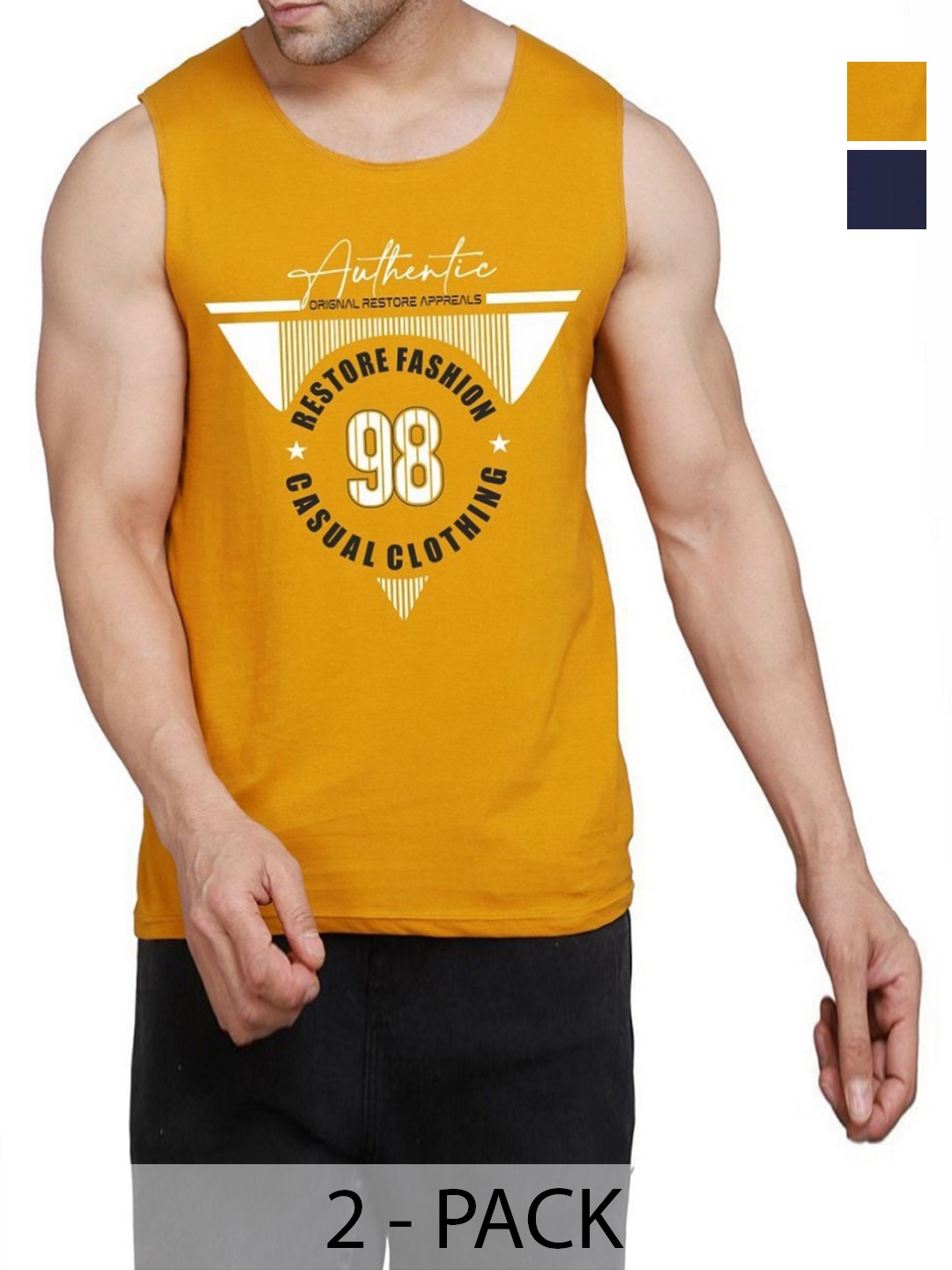 WOOSTRO Men Pack Of 2 Typography Printed Round Neck Cotton Slim Fit T-shirts, Mustard
WOOSTRO Men Pack Of 2 Typography Printed Round Neck Cotton Slim Fit T-shirts, Mustard