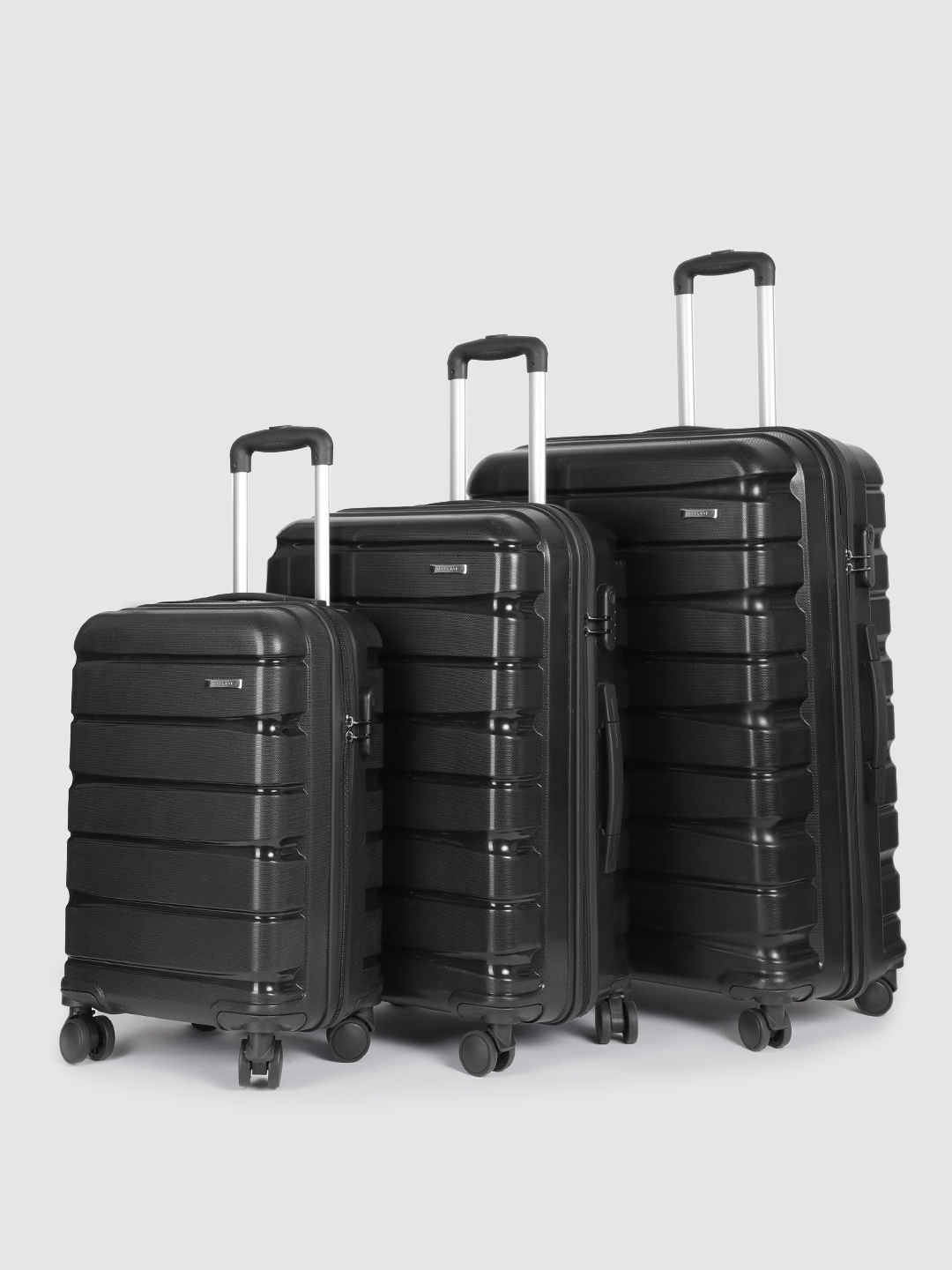 Teakwood Leathers India Set of 3 360-Degree Rotation Hard Sided Trolley Bag-191L, Black
Teakwood Leathers India Set of 3 360-Degree Rotation Hard Sided Trolley Bag-191L, Black