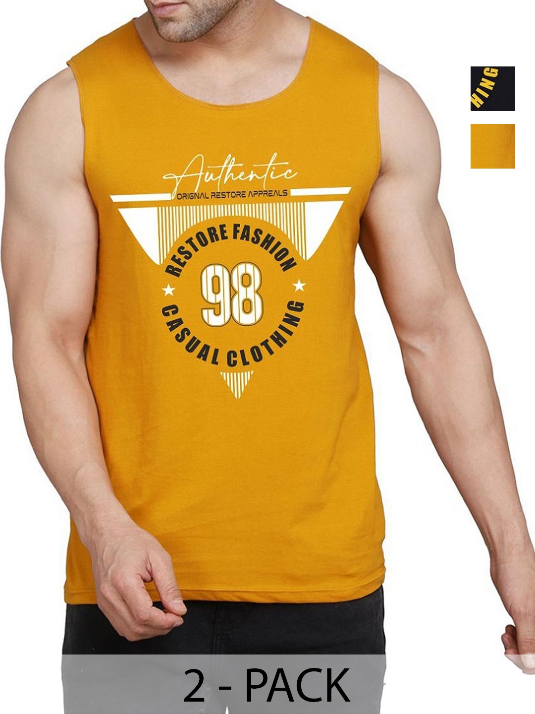 WOOSTRO Men Pack Of 2 Typography Printed Round Neck Cotton Slim Fit T-shirts, Mustard
WOOSTRO Men Pack Of 2 Typography Printed Round Neck Cotton Slim Fit T-shirts, Mustard