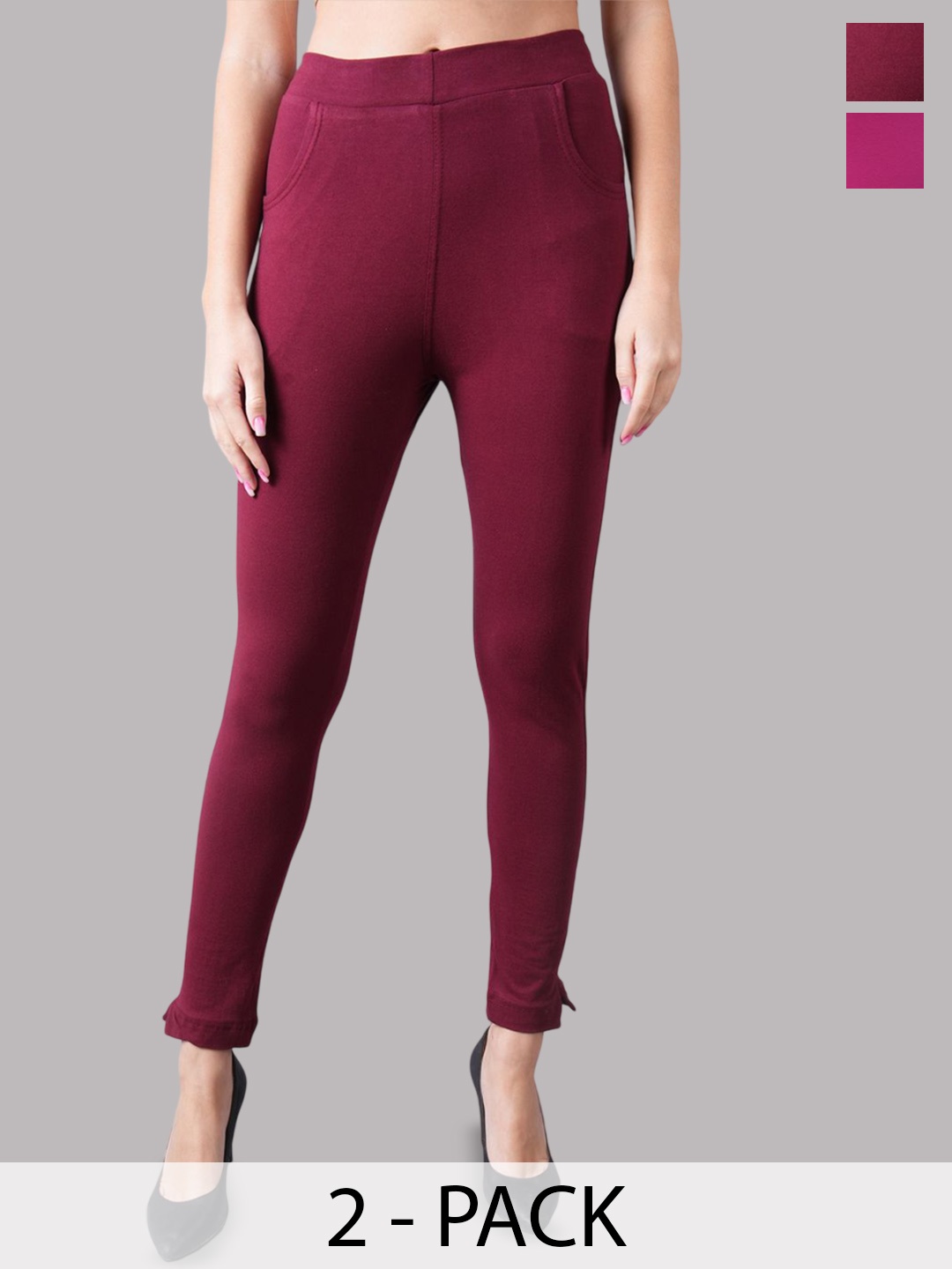 Valles365 by S.C. Women Pack Of 2 Plus Size Cotton Ankle-Length Leggings, Pink
Valles365 by S.C. Women Pack Of 2 Plus Size Cotton Ankle-Length Leggings, Pink
