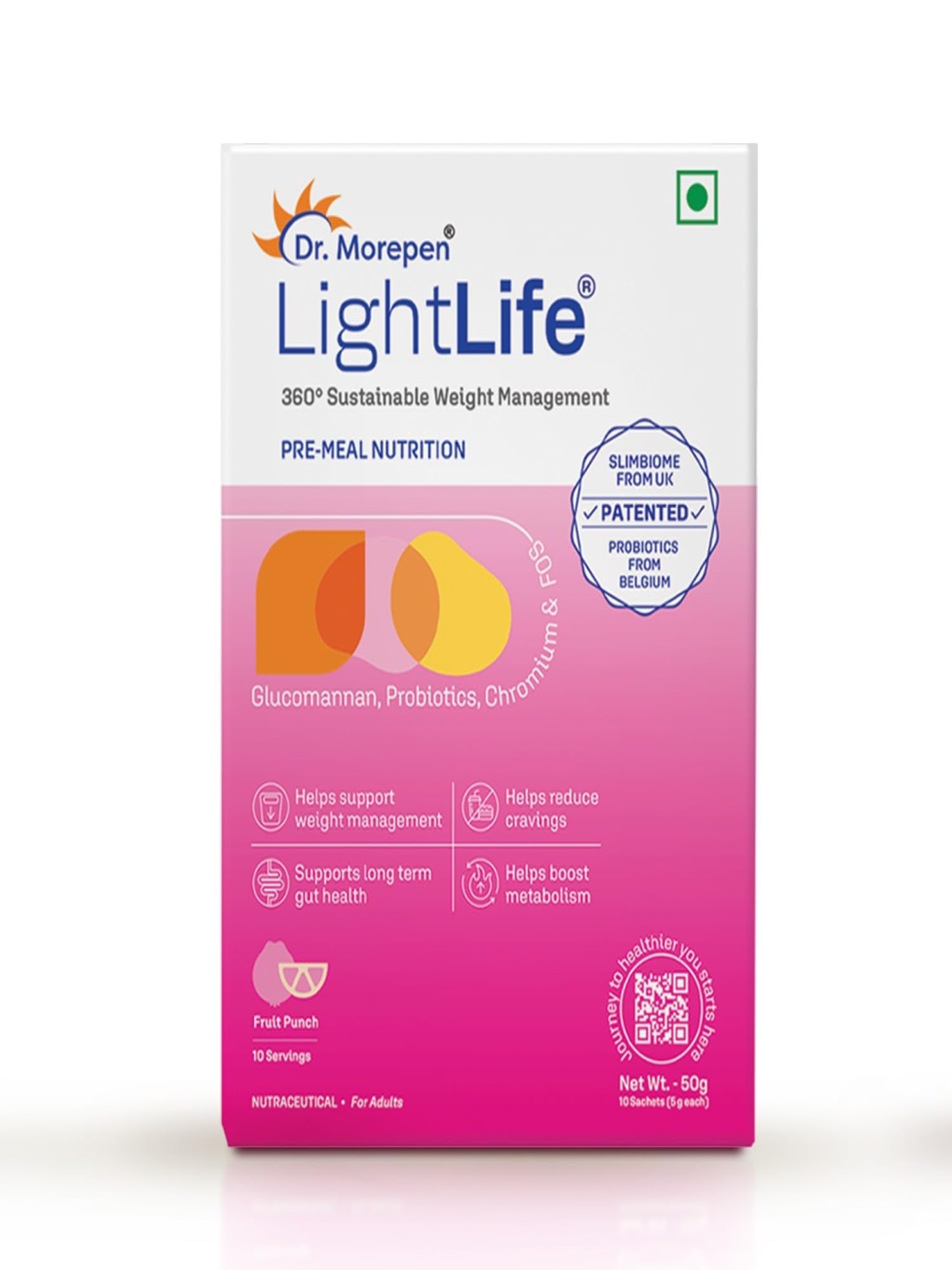 Dr. Morepen LightLife Pre-Meal Nutrition Mix - Litchi - 50 g - 10 Sachets (5 g Each), Pink
Dr. Morepen LightLife Pre-Meal Nutrition Mix - Litchi - 50 g - 10 Sachets (5 g Each), Pink
