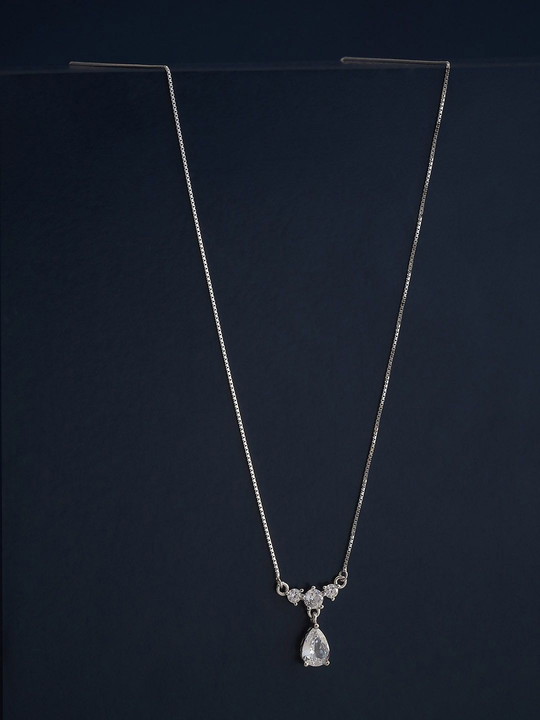 Kushal's Fashion Jewellery 92.5 Silver Rhodium Plated Cubic Zircon Studded Pendant Chain
Kushal's Fashion Jewellery 92.5 Silver Rhodium Plated Cubic Zircon Studded Pendant Chain