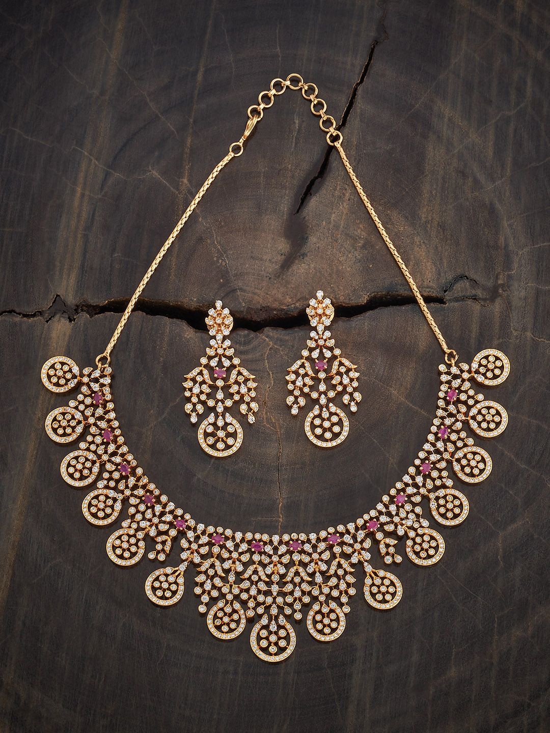 Kushal's Fashion Jewellery Women Ruby Gold-Plated Cubic Zirconia-Studded Jewellery Set
Kushal's Fashion Jewellery Women Ruby Gold-Plated Cubic Zirconia-Studded Jewellery Set