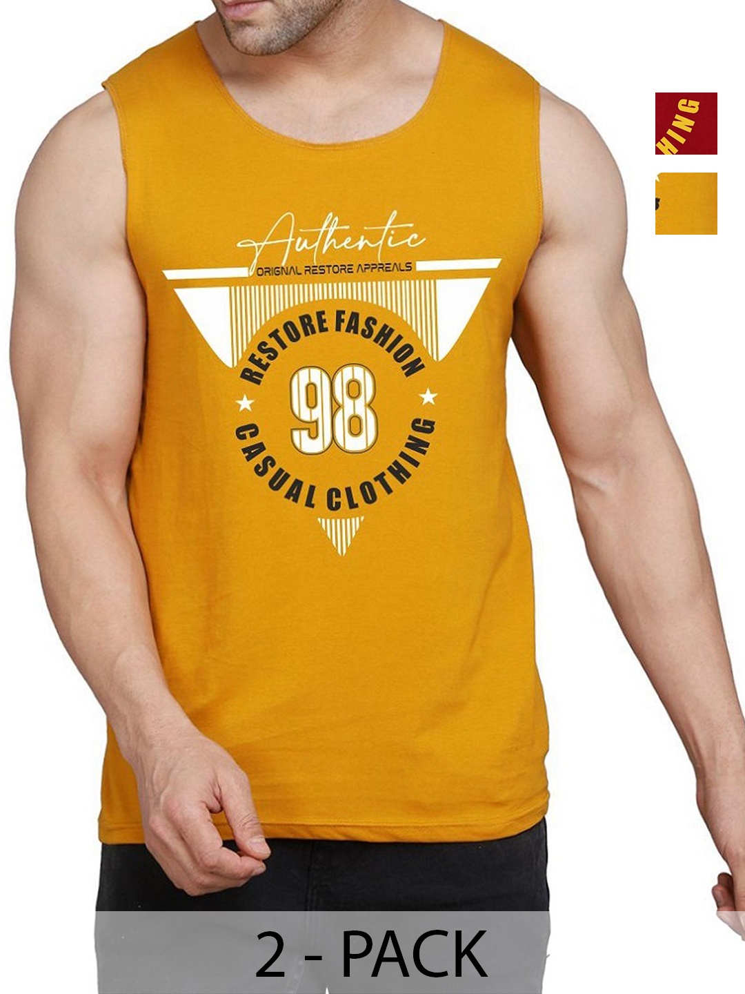 WOOSTRO Men Pack Of 2 Typography Printed Round Neck Cotton Slim Fit T-shirts, Mustard
WOOSTRO Men Pack Of 2 Typography Printed Round Neck Cotton Slim Fit T-shirts, Mustard