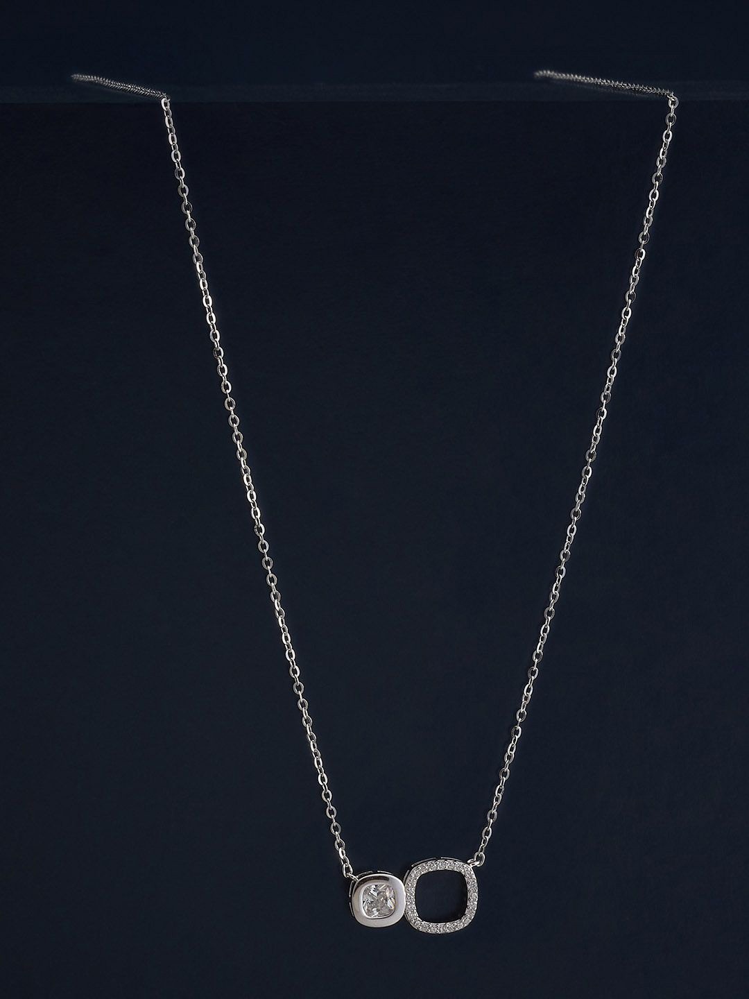 Kushal's Fashion Jewellery 92.5 Silver Rhodium Plated Cubic Zircon Studded Pendant Chain
Kushal's Fashion Jewellery 92.5 Silver Rhodium Plated Cubic Zircon Studded Pendant Chain