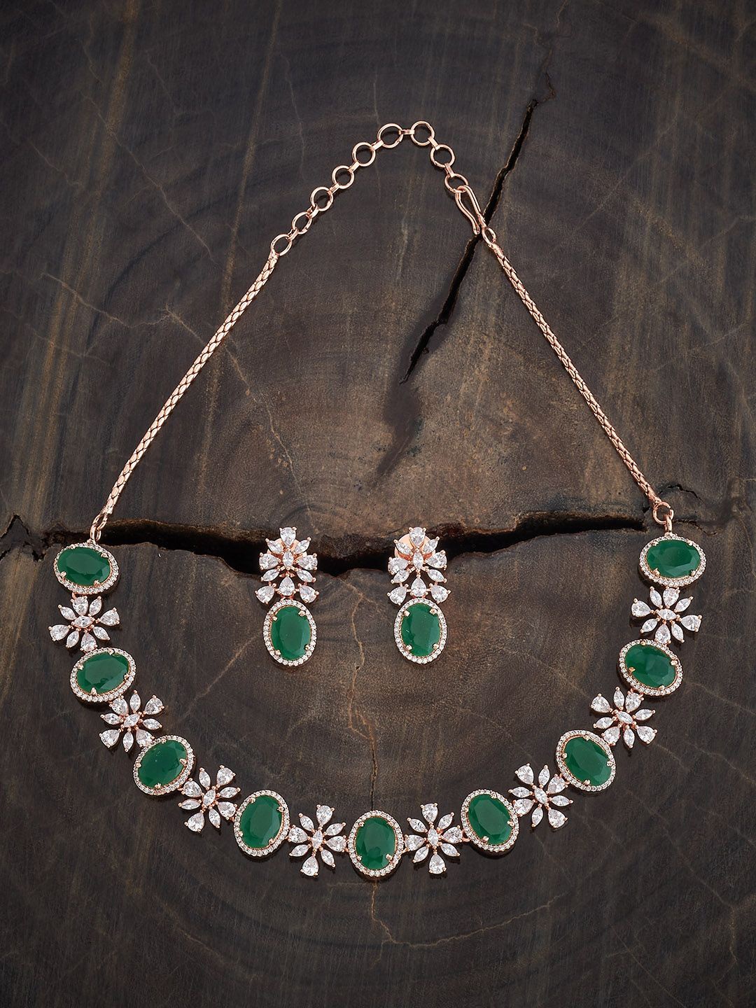 Kushal's Fashion Jewellery Green Rose Gold-Plated Cubic Zirconia-Studded Jewellery Set
Kushal's Fashion Jewellery Green Rose Gold-Plated Cubic Zirconia-Studded Jewellery Set