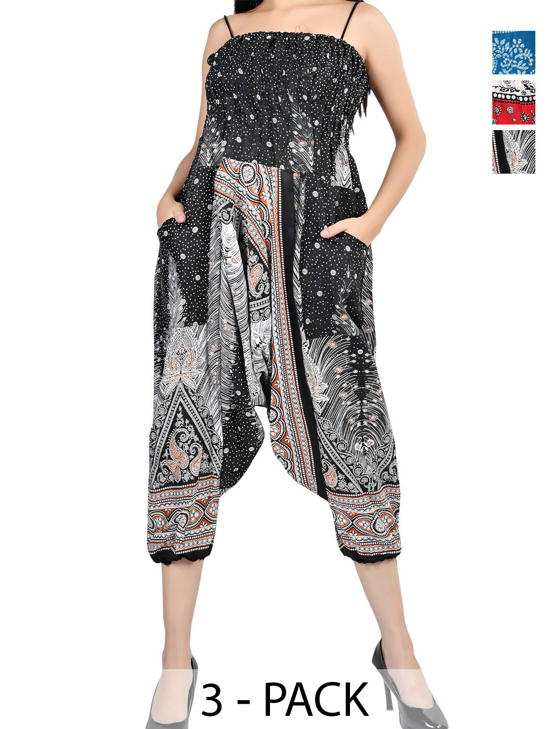 NarNari Women Pack Of 3 Printed Loose Fit Harem Pants, Black
NarNari Women Pack Of 3 Printed Loose Fit Harem Pants, Black