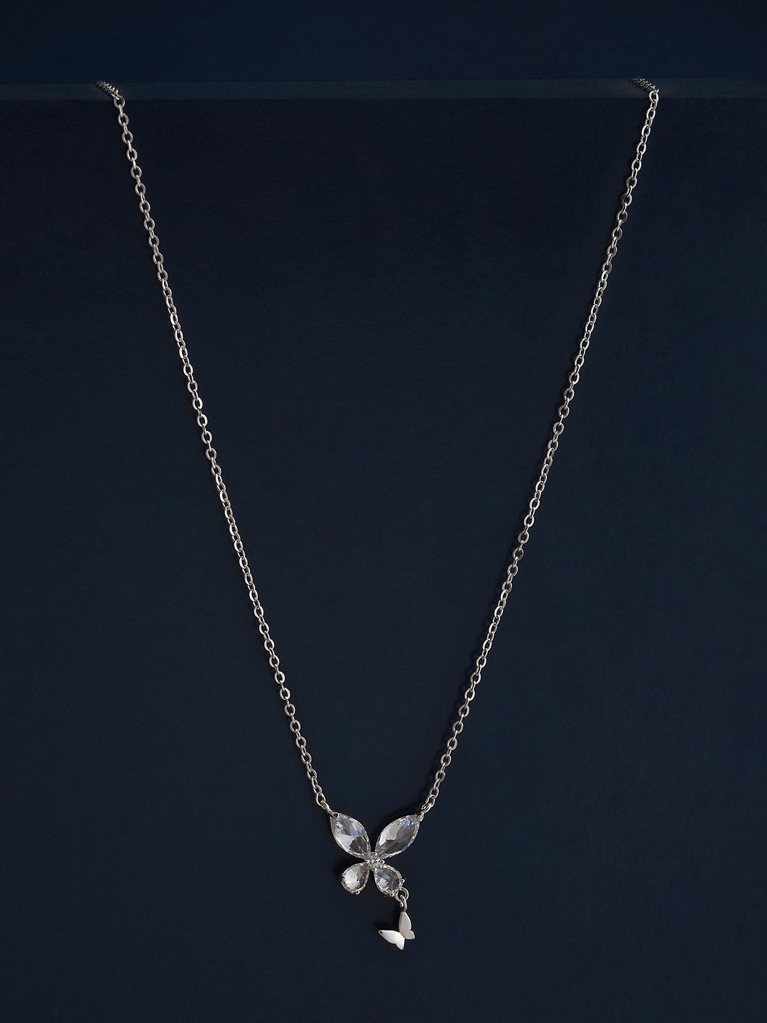 Kushal's Fashion Jewellery 92.5 Silver White Rhodium Plated Zircon Studded Pendant Chain
Kushal's Fashion Jewellery 92.5 Silver White Rhodium Plated Zircon Studded Pendant Chain