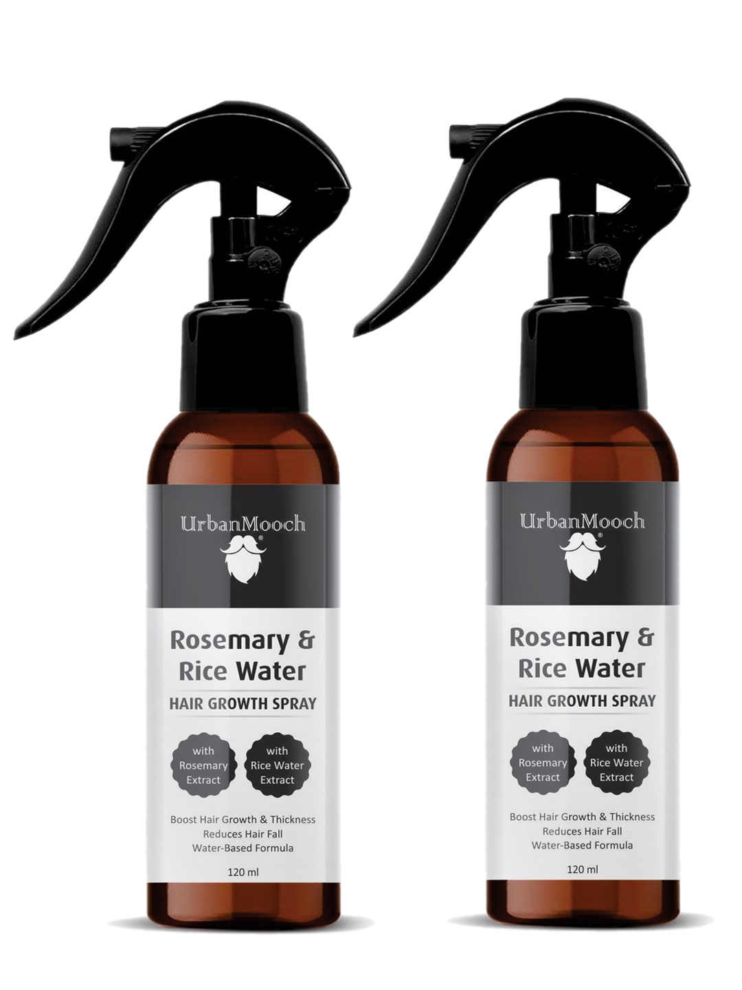 UrbanMooch Set Of 2 Rosemary & Rice Water Hair Spray For Hair Growth - 120 ml Each, Transparent
UrbanMooch Set Of 2 Rosemary & Rice Water Hair Spray For Hair Growth - 120 ml Each, Transparent
