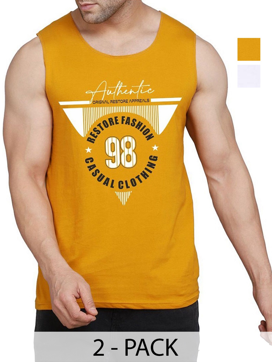 WOOSTRO Men Pack Of 2 Typography Printed Round Neck Cotton Slim Fit T-shirts, Mustard
WOOSTRO Men Pack Of 2 Typography Printed Round Neck Cotton Slim Fit T-shirts, Mustard