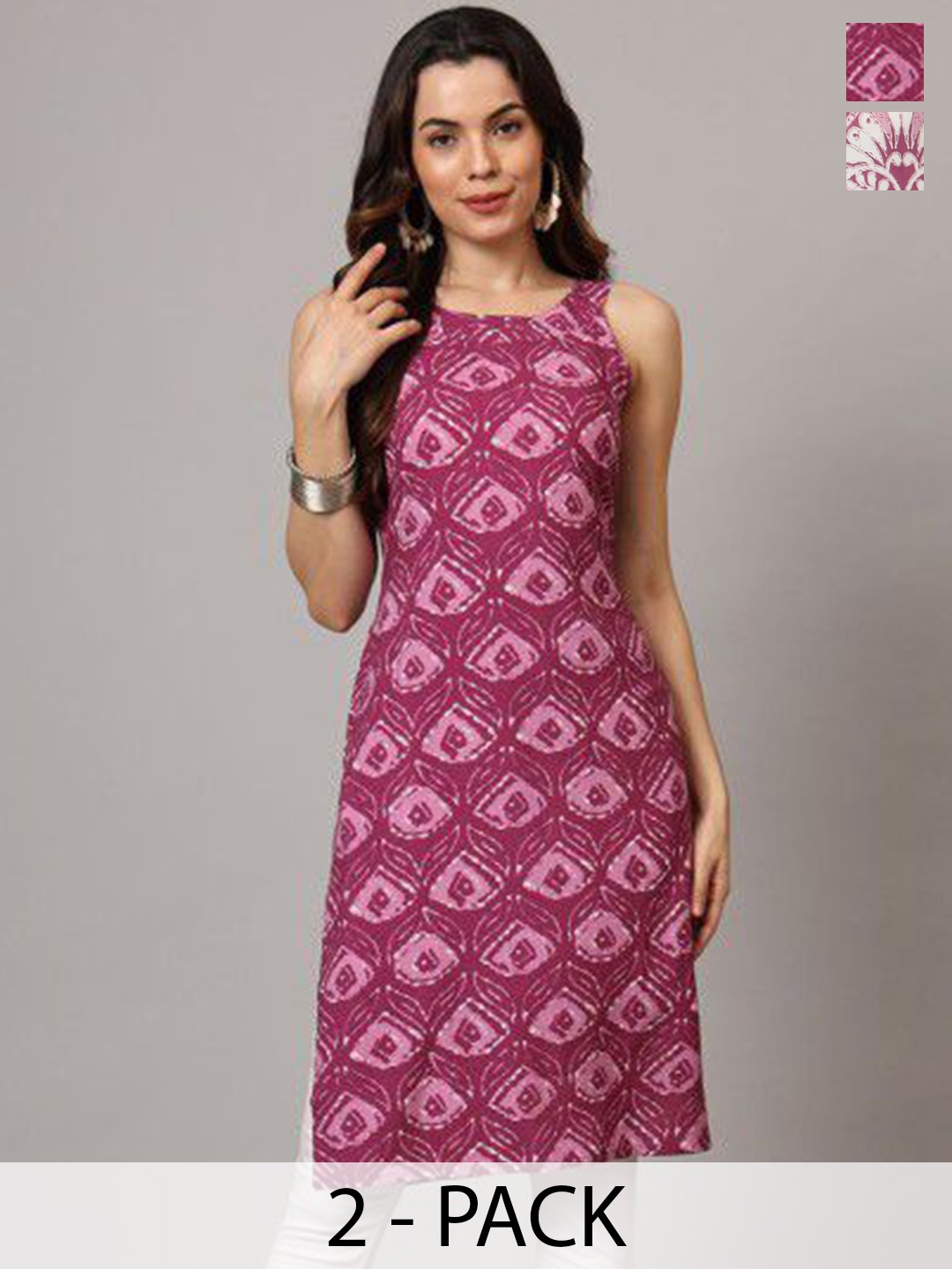 Anouk Rustic Selection of 2 Abstract Printed Round Neck Straight Kurta, Purple
Anouk Rustic Selection of 2 Abstract Printed Round Neck Straight Kurta, Purple