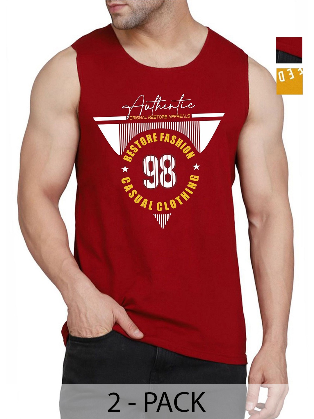 WOOSTRO Men Pack Of 2 Typography Printed Round Neck Cotton Slim Fit T-shirts, Maroon
WOOSTRO Men Pack Of 2 Typography Printed Round Neck Cotton Slim Fit T-shirts, Maroon