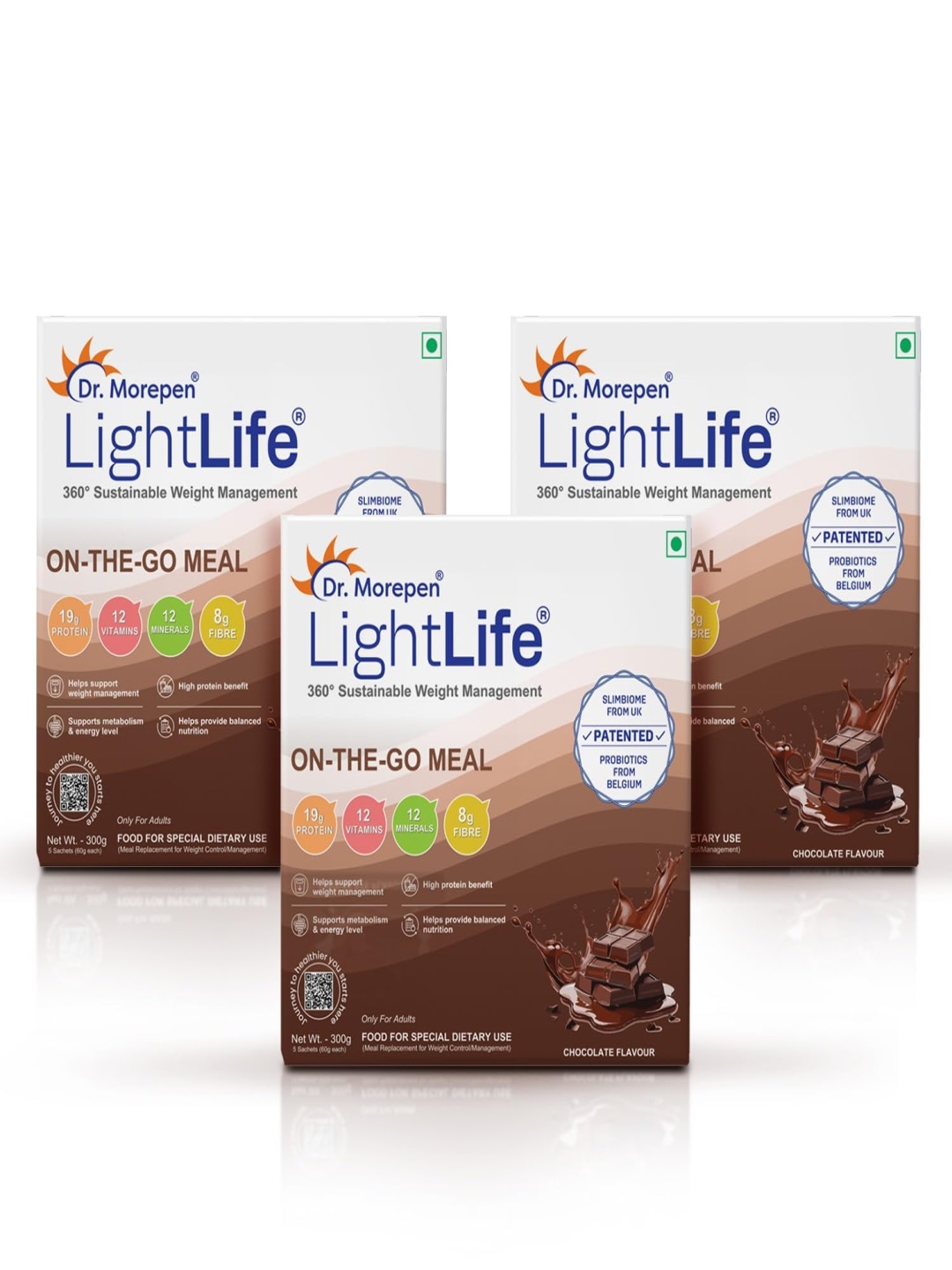 Dr. Morepen Set Of 3 LightLife On-The-Go Meal 19 g Protein & 8 g Fibre - 5 Sachets Each, Beige
Dr. Morepen Set Of 3 LightLife On-The-Go Meal 19 g Protein & 8 g Fibre - 5 Sachets Each, Beige