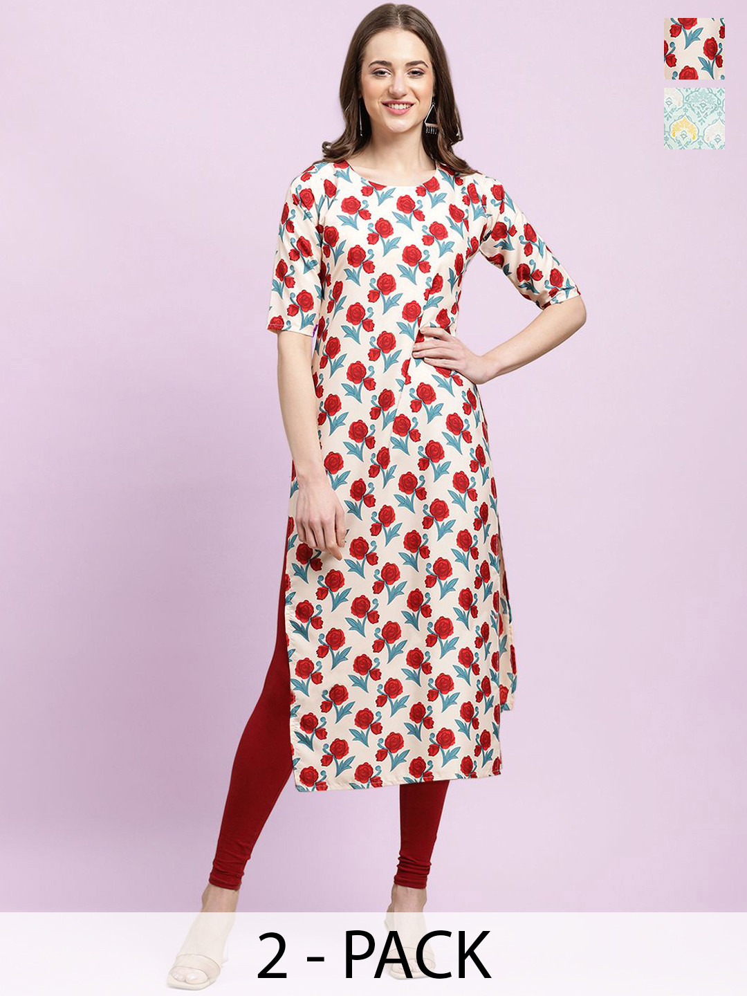 Moda Rapido Women Ethnic Motifs Printed Floral Crepe Kurta, Multi 
Moda Rapido Women Ethnic Motifs Printed Floral Crepe Kurta, Multi