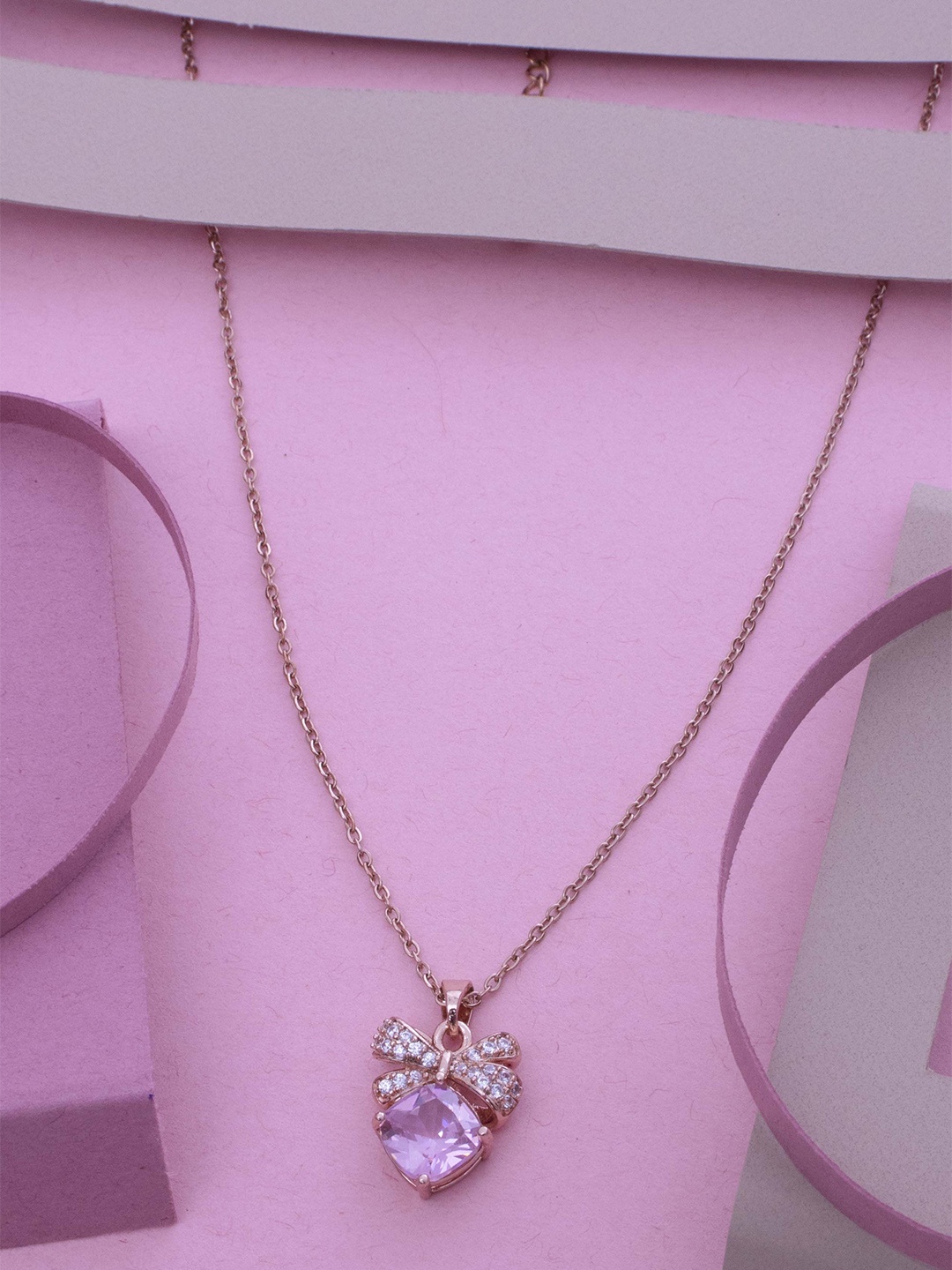 Ramdev Art Fashion Jwellery Rose Gold-Plated Stainless Steel Stone Studded Pendant Chain
Ramdev Art Fashion Jwellery Rose Gold-Plated Stainless Steel Stone Studded Pendant Chain