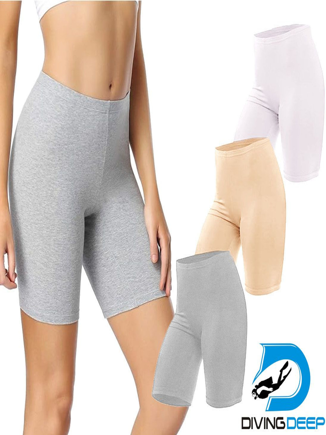 Diving Deep Pack Of 3 High-Rise Boy Shorts Briefs DD461 W, S, G Shorts_3 PC_3XL, Grey
Diving Deep Pack Of 3 High-Rise Boy Shorts Briefs DD461 W, S, G Shorts_3 PC_3XL, Grey