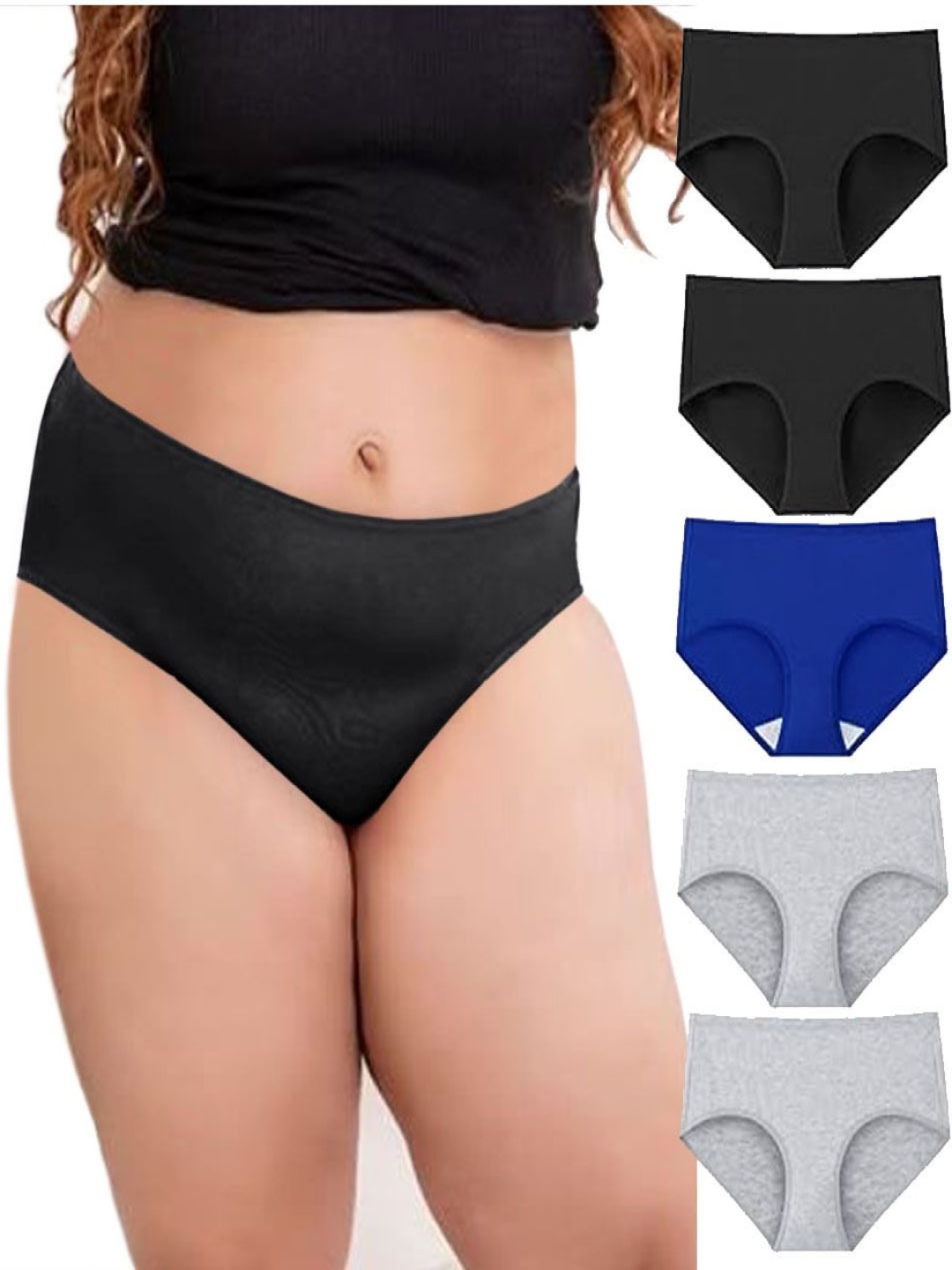 Diving Deep Pack Of 5 Mid-Rise Hipster Briefs DD274 B2, G2, Blue New Pant_ies_5 PC_3XL, Black
Diving Deep Pack Of 5 Mid-Rise Hipster Briefs DD274 B2, G2, Blue New Pant_ies_5 PC_3XL, Black