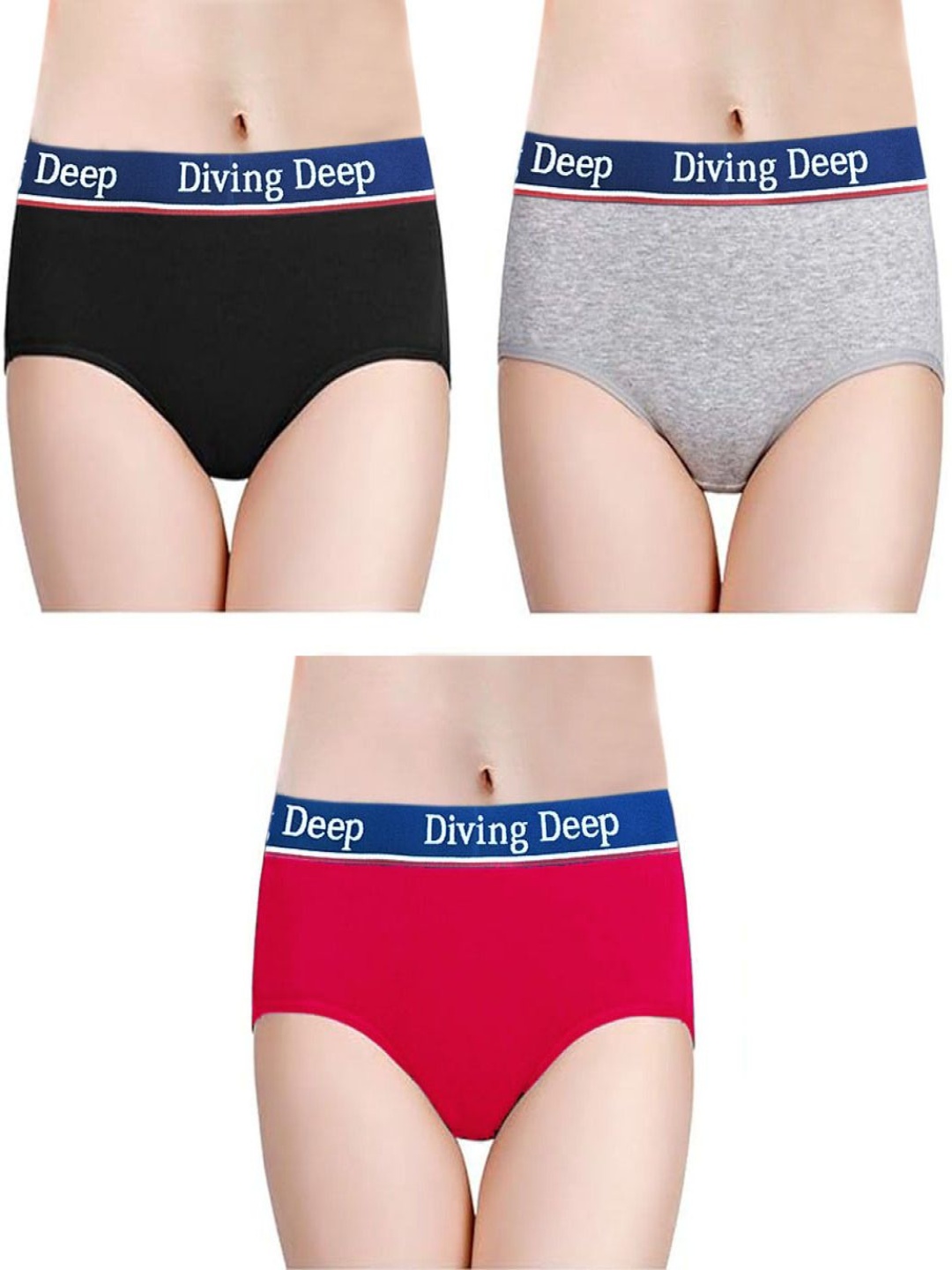 Diving Deep Pack Of 3 Cotton Mid-Rise Hipster Briefs DD343 B, G, D Pink D101_3 PC_M, Black
Diving Deep Pack Of 3 Cotton Mid-Rise Hipster Briefs DD343 B, G, D Pink D101_3 PC_M, Black
