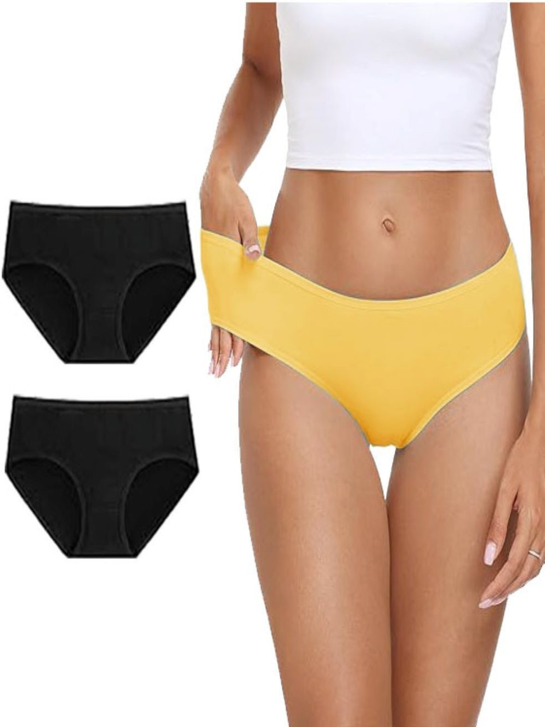 Diving deep Pack Of 3 Cotton Mid-Rise Hipster Briefs DD105 Y, B2 New Pant_ies_3 PC_XS, Black
Diving deep Pack Of 3 Cotton Mid-Rise Hipster Briefs DD105 Y, B2 New Pant_ies_3 PC_XS, Black