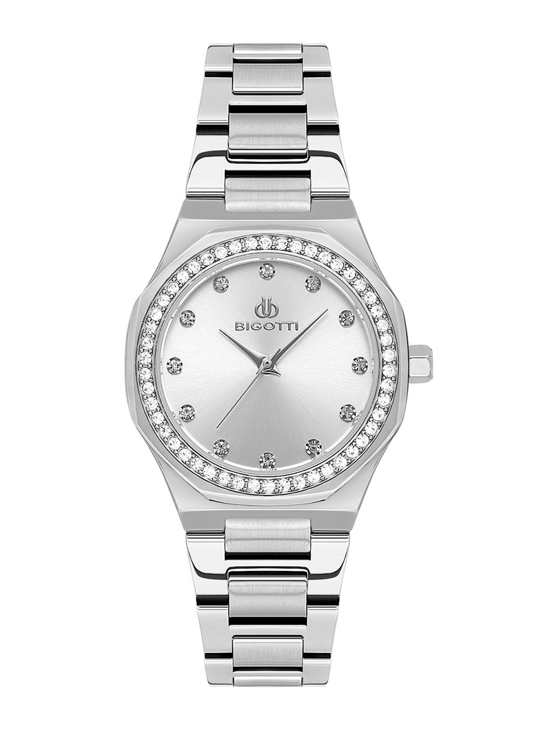 BIGOTTI Women Embellished Dial & Stainless Steel Bracelet Style Straps Watch BG.1.10587-1, Silver
BIGOTTI Women Embellished Dial & Stainless Steel Bracelet Style Straps Watch BG.1.10587-1, Silver